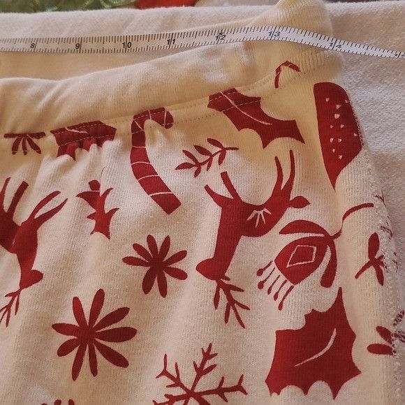 Designer Hanna Andersson Adult Long John Holiday Scandi Cane Pajama S Size 28" / US 6 / IT 42 - 7 Thumbnail