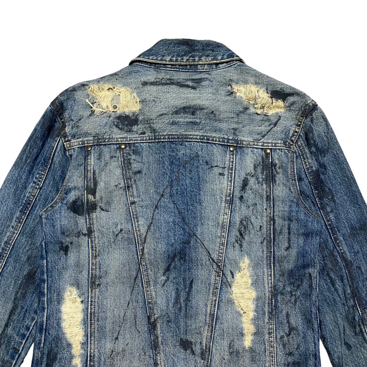 Le Grande Bleu (L.G.B.) MIDAS Machiavel Coated Distressed Denim Jacket Size US S / EU 44-46 / 1 - 8 Thumbnail
