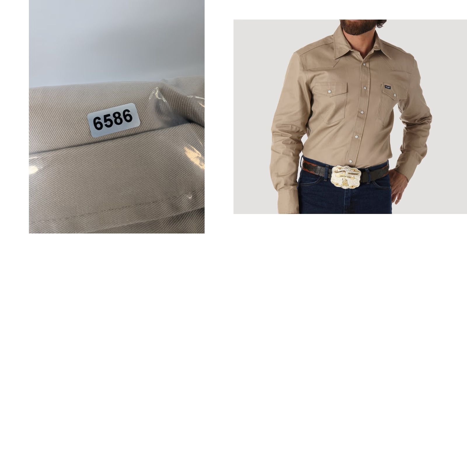 Wrangler VINTAGE Wrangler Mens Big 3X Khaki Cowboy Cut Western Firm Finish Work Shirt MS70319 Size US XXL / EU 58 / 5 - 9 Thumbnail