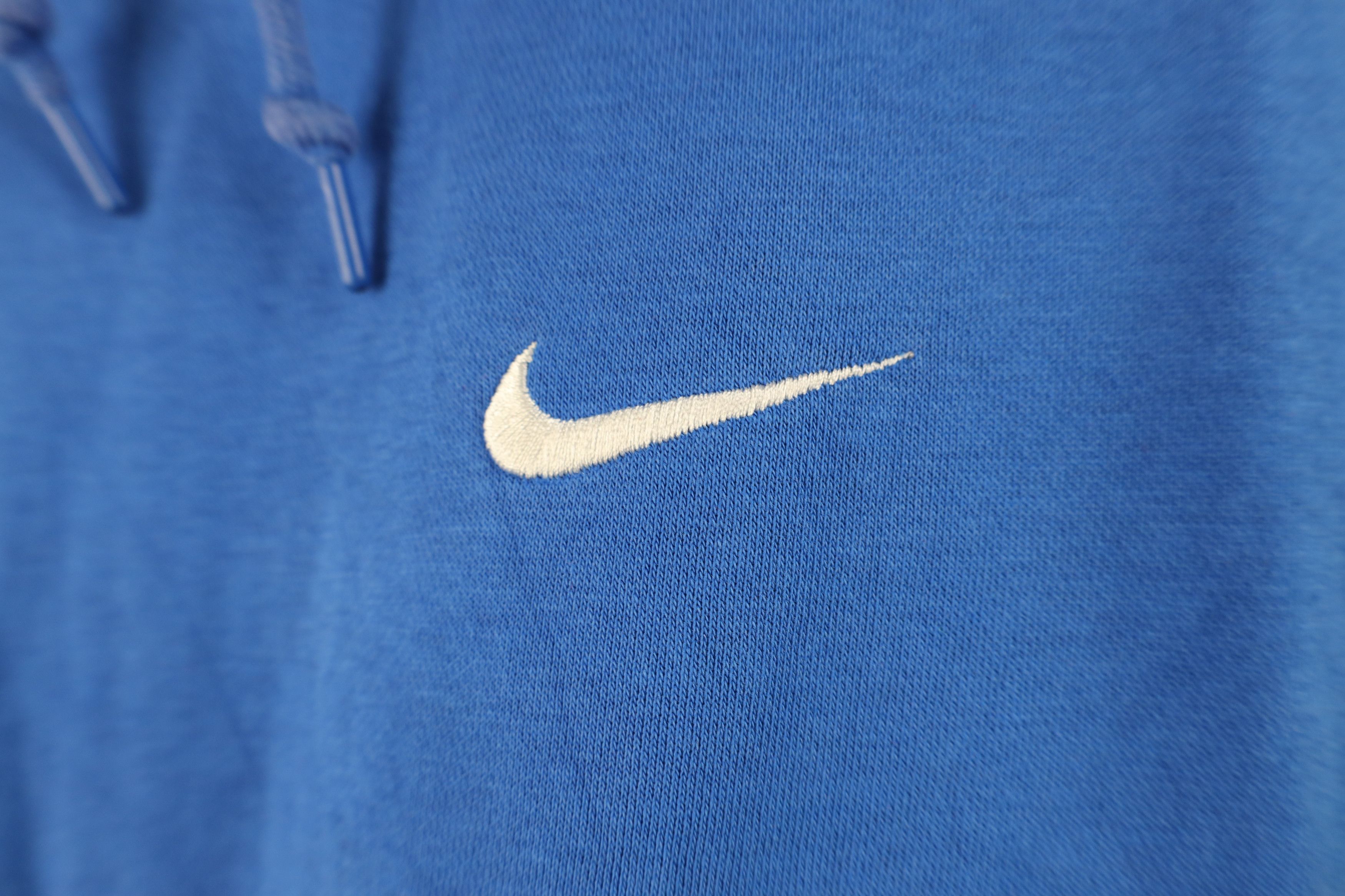 Nike Vintage Y2K Nike Mini Swoosh Hoodie Sweatshirt Royal Blue Size US XL / EU 56 / 4 - 4 Thumbnail