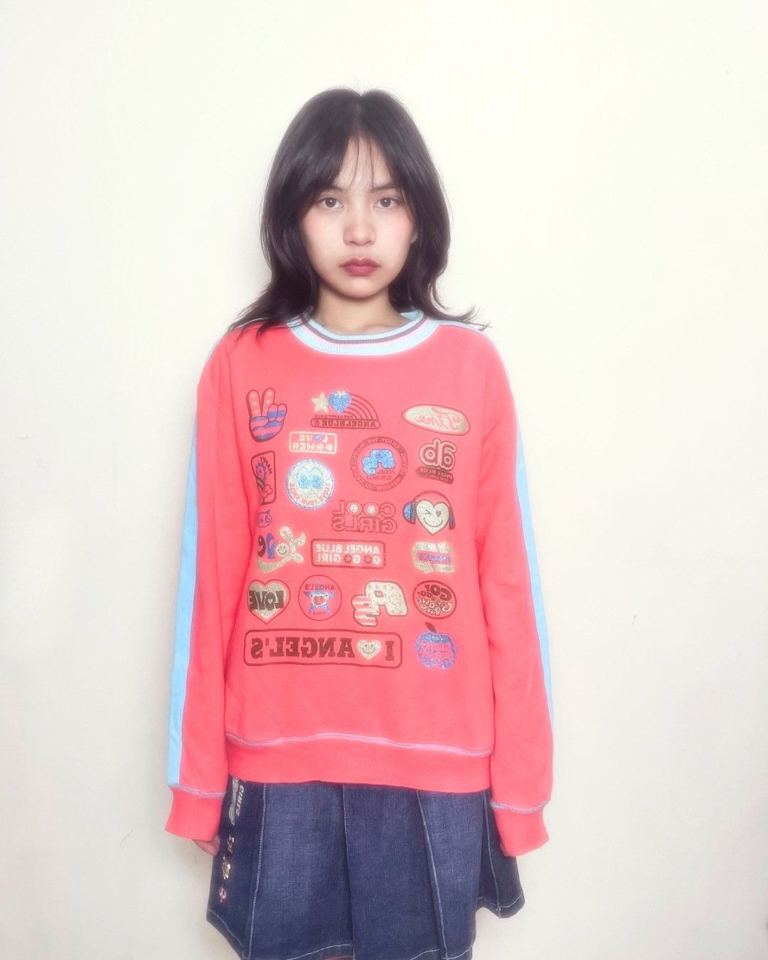 Angel Blue Angel Blue Y2K Multi Patch Graphic Sweater – Red Size M / US 6-8 / IT 42-44 - 1 Thumbnail
