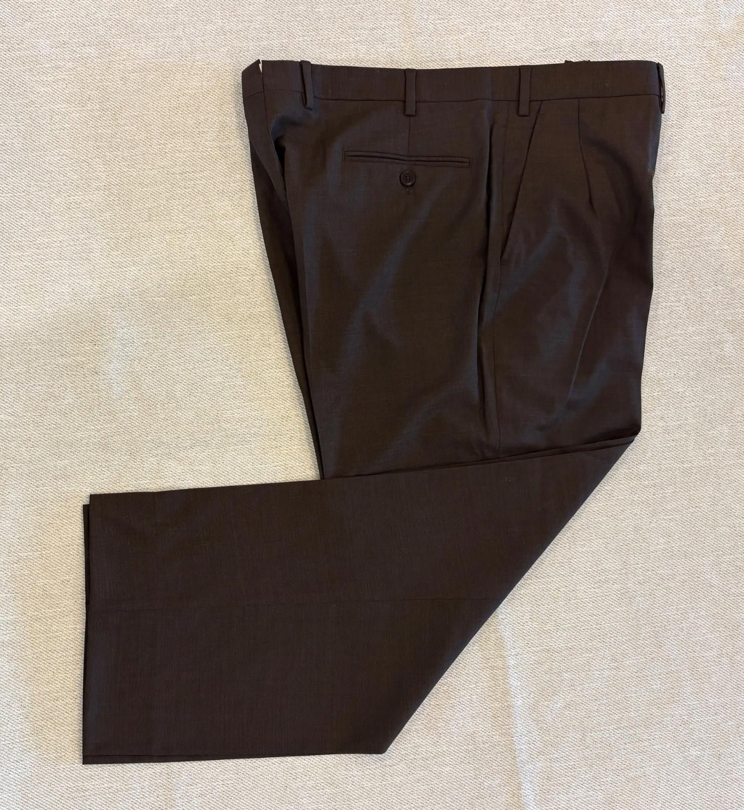 Brioni Brioni Sigma Trousers 35x30 Brown 100% Superfine Wool Italy Size US 35 - 1 Thumbnail