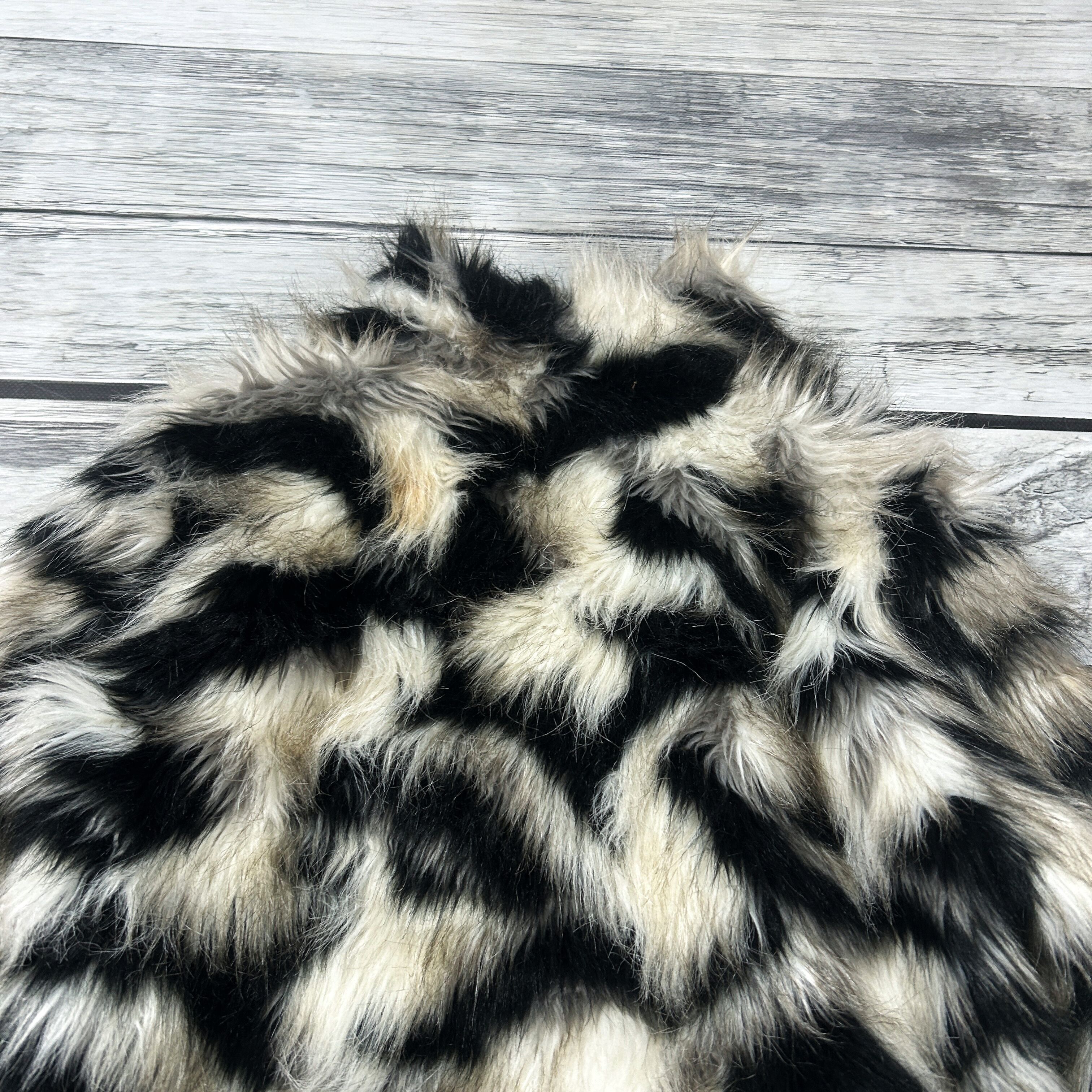 Japanese Brand Faux Fur Jacket Cropped Patchwork Grunge Coquette Y2K Core Size US S / EU 44-46 / 1 - 4 Thumbnail