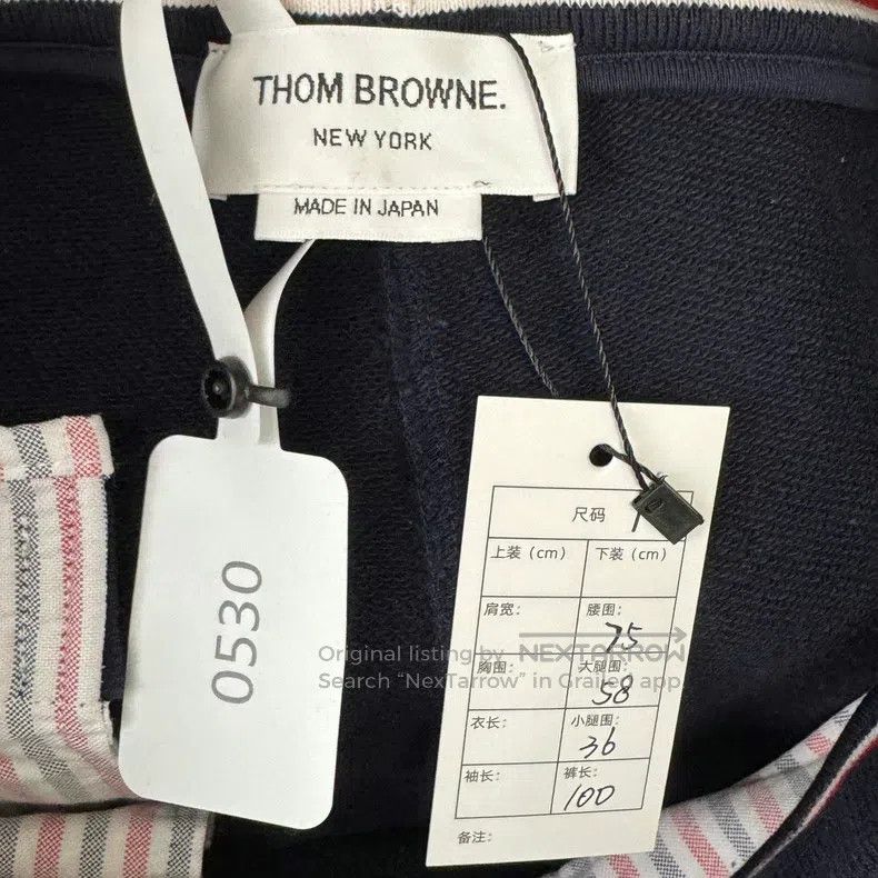 Thom Browne Thom Browne size 1 Navy blue four-striped pants Size US 39 - 3 Thumbnail