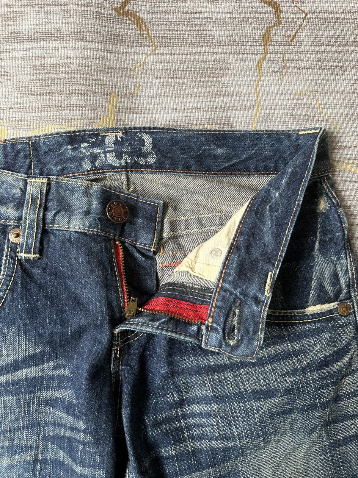 Tornado Mart FLARE Edwin 503 Claw Marks Design Denim Size US 30 / EU 46 - 16 Thumbnail