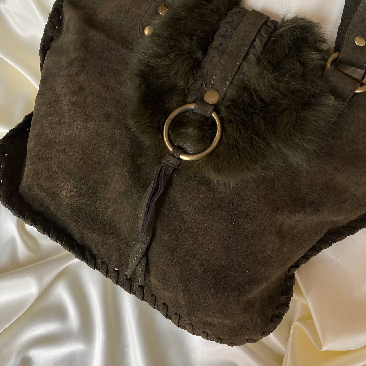 Vintage Vintage green suede shoulder bag Size ONE SIZE - 2 Thumbnail