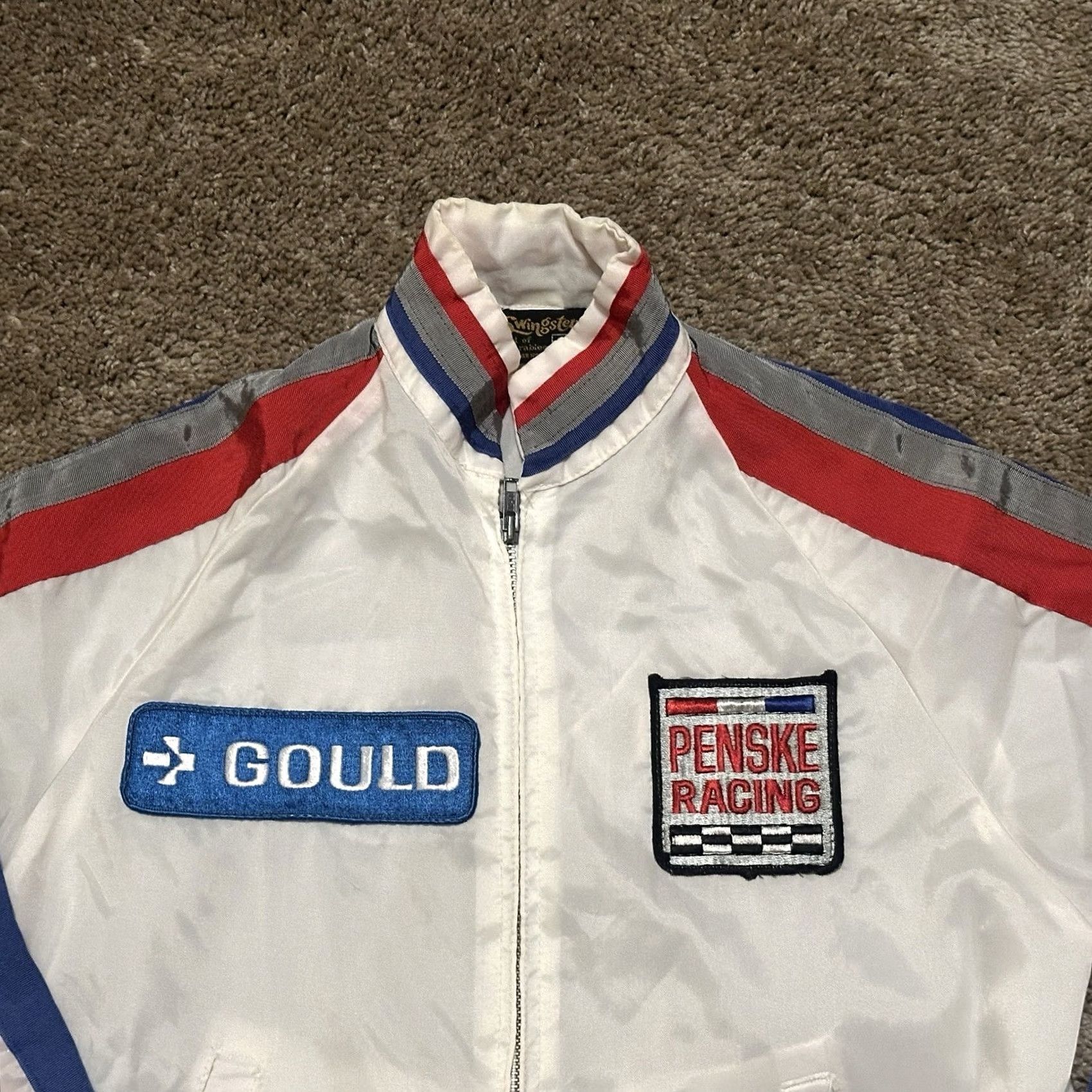 Vintage VINTAGE Swingster Windbreaker Mens Small Full Zip 70s Racing White Embroidered Logo Size US S / EU 44-46 / 1 - 2 Thumbnail