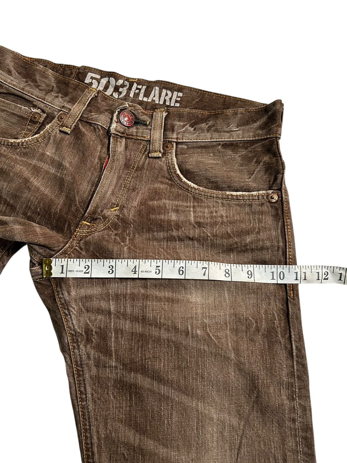 Japanese Brand × Kapital × Vintage Rusty Edwin Flare Distressed Japanese Denim Jeans Size US 31 - 13 Thumbnail