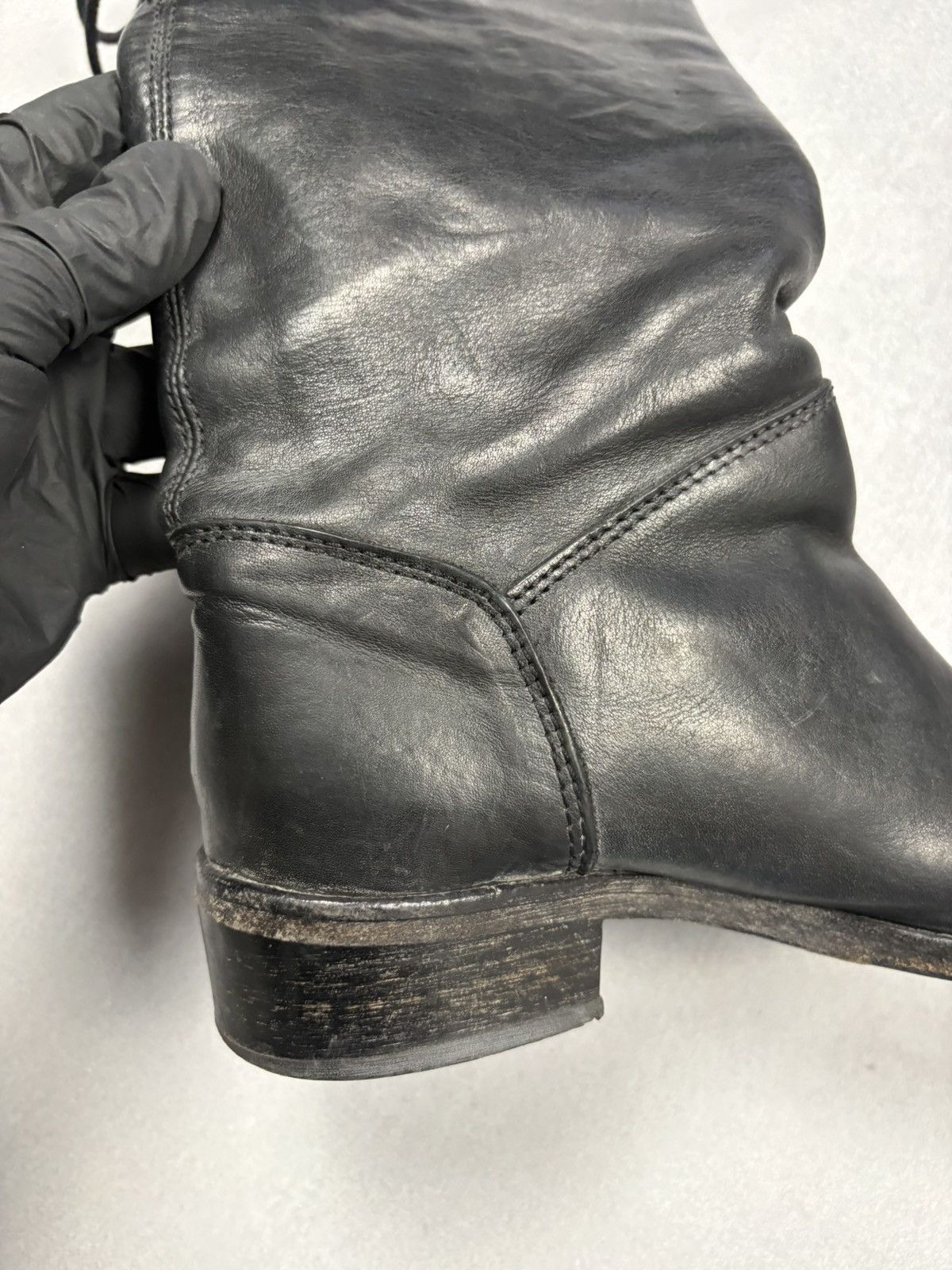 MoMA MOMA Distressed Leather Back Lace Combat Boots Avant Garde Size US 7 / IT 37 - 19 Thumbnail