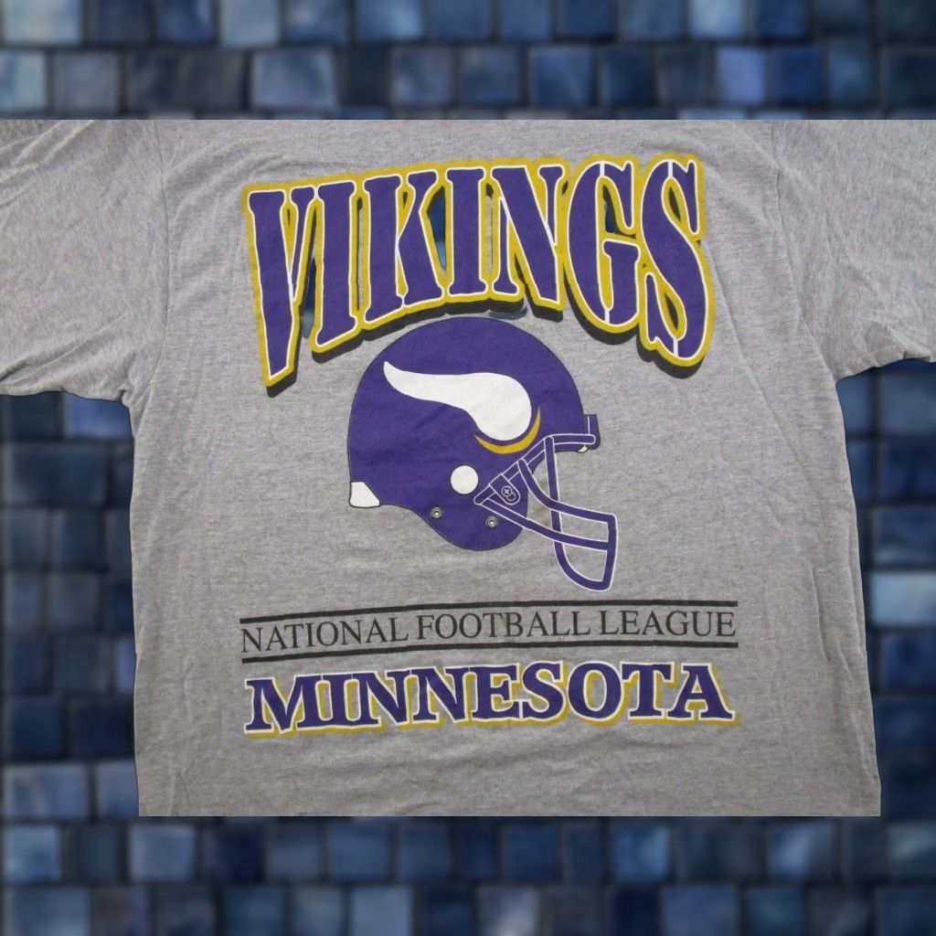 Vintage VINTAGE Dynasty Minnesota Vikings NFL T-Shirt MN Read 90s Gray Cotton Crew Neck Short Sleeve Men's L Size US L / EU 52-54 / 3 - 1 Thumbnail