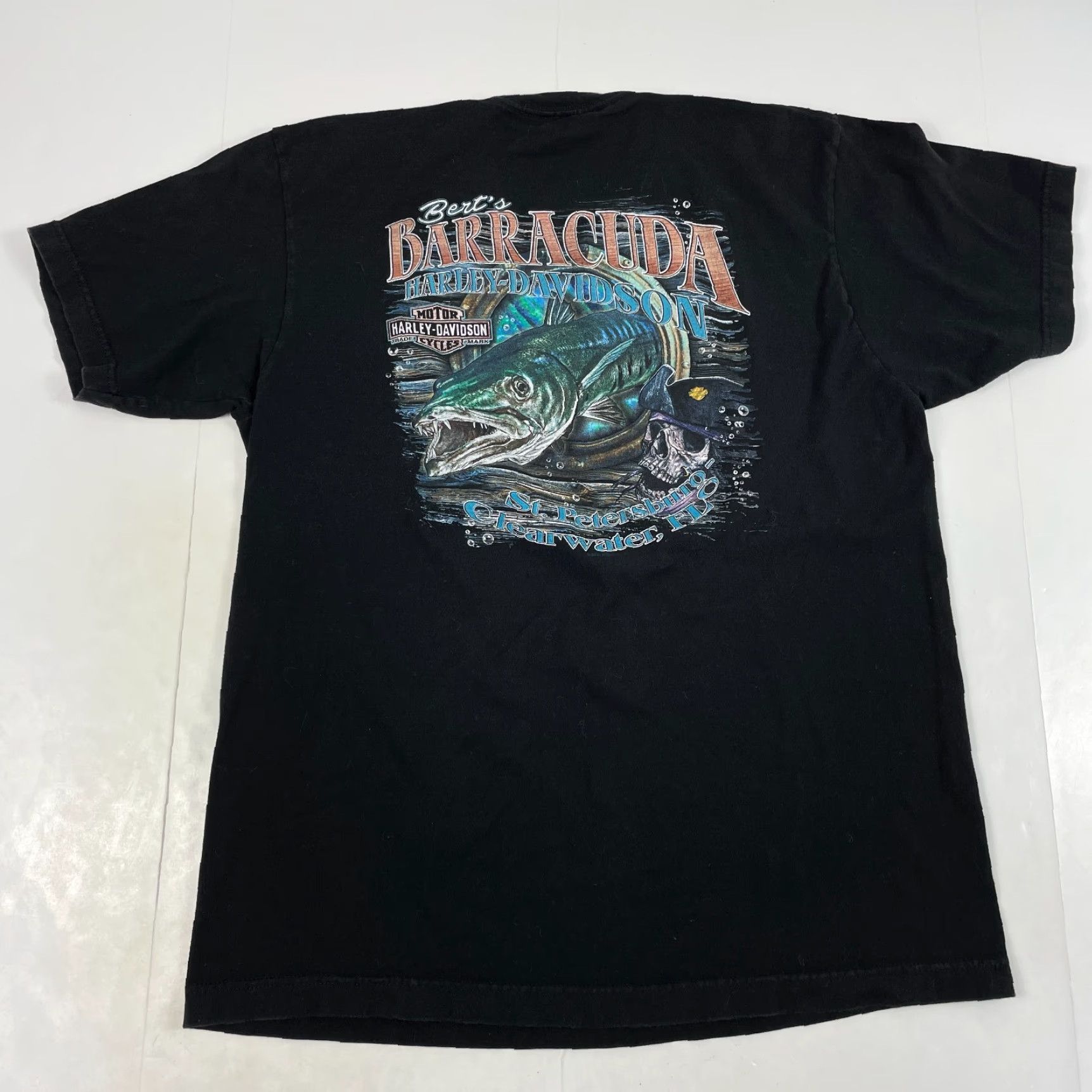 Harley Davidson Harley-Davidson Shirt Mens M Black Barracuda Graphic Print Logo Biker Motorcycle T-Shirt Short Sleeve Crew Neck Size US M / EU 48-50 / 2 - 2 Thumbnail