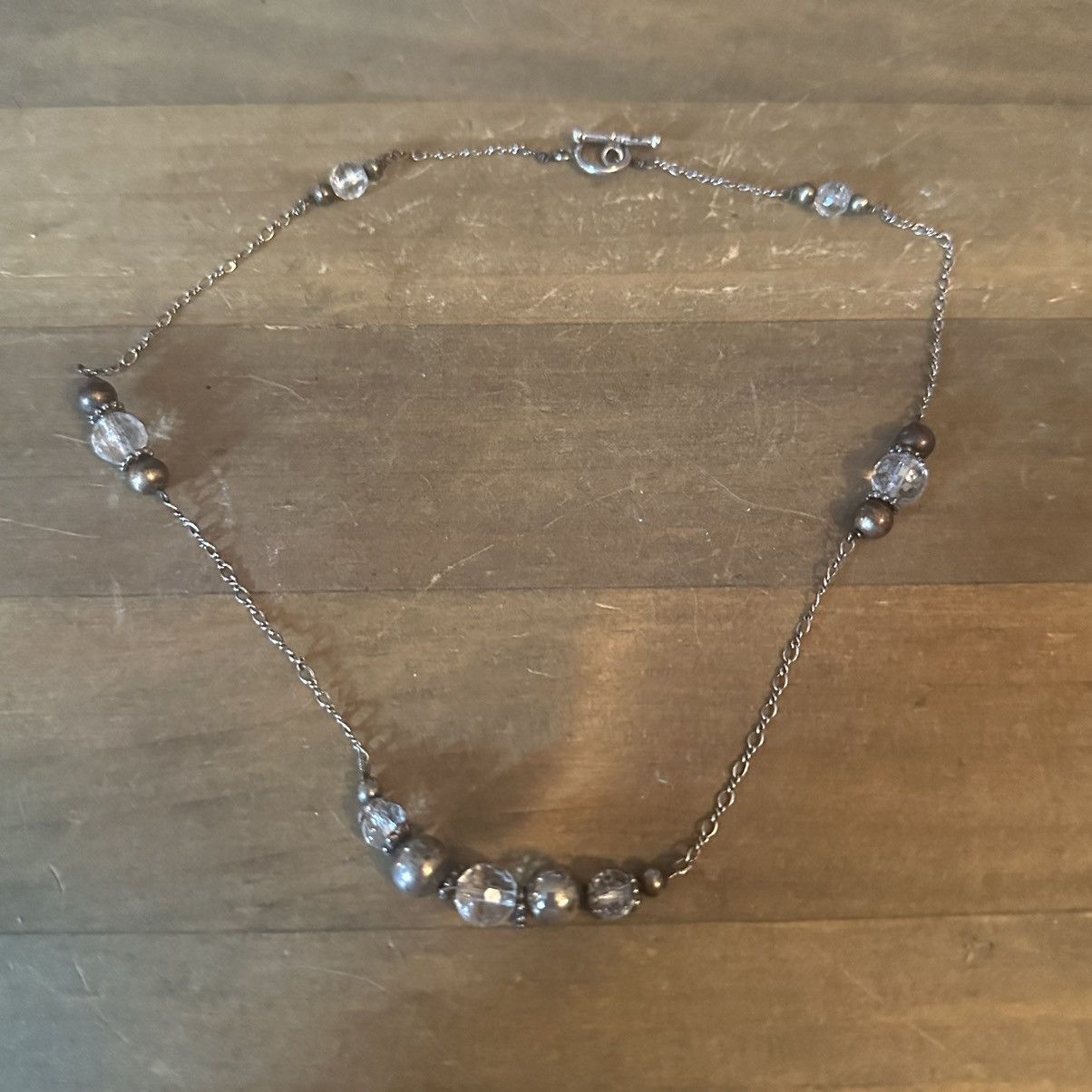 Vintage Vintage 925 silver station crystal bead necklace Size ONE SIZE - 2 Thumbnail