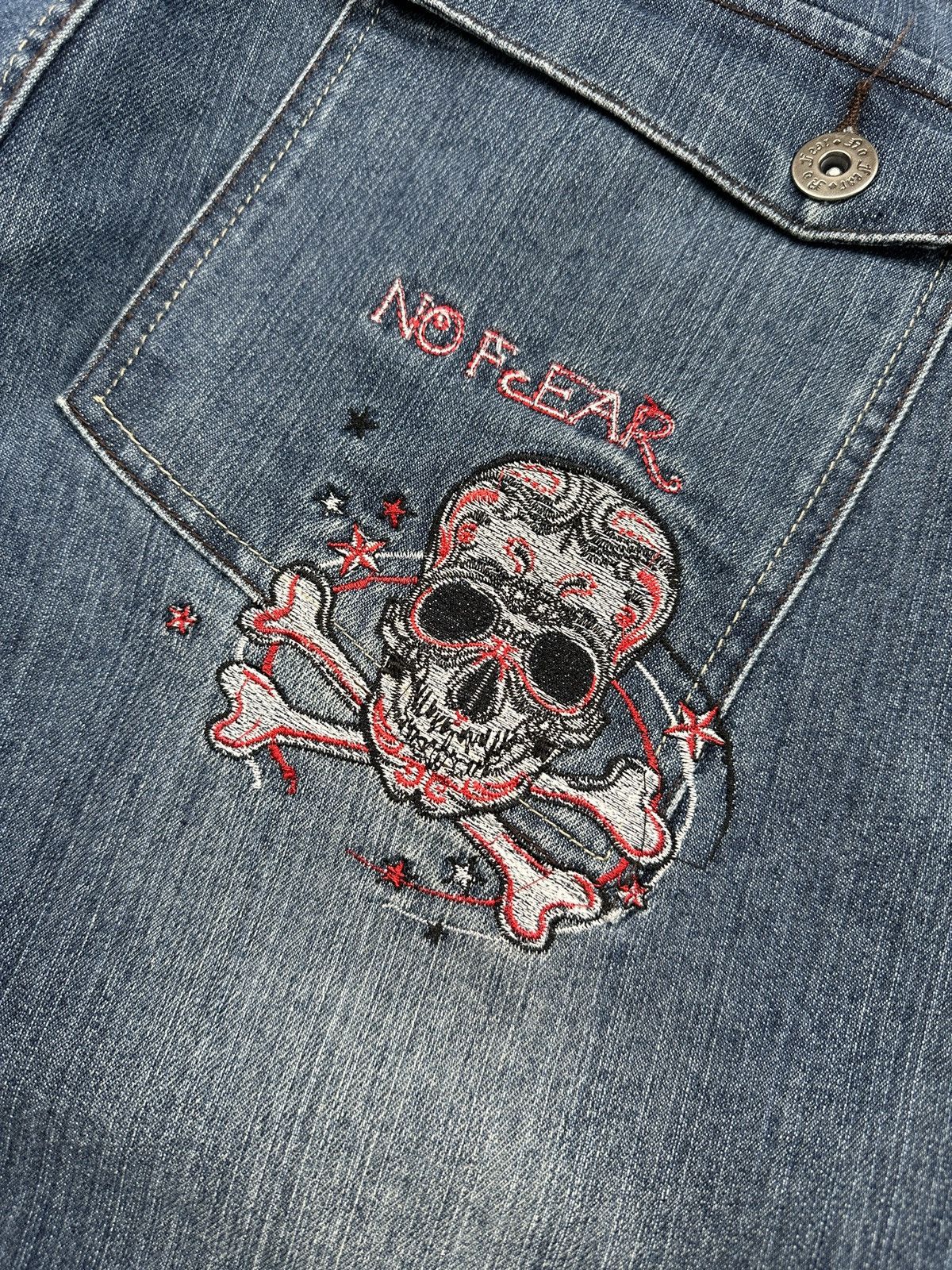 No Fear Rare NO FEAR Skull Embroidered Baggy Jeans Pants size 38 Size US 38 / EU 54 - 11 Thumbnail