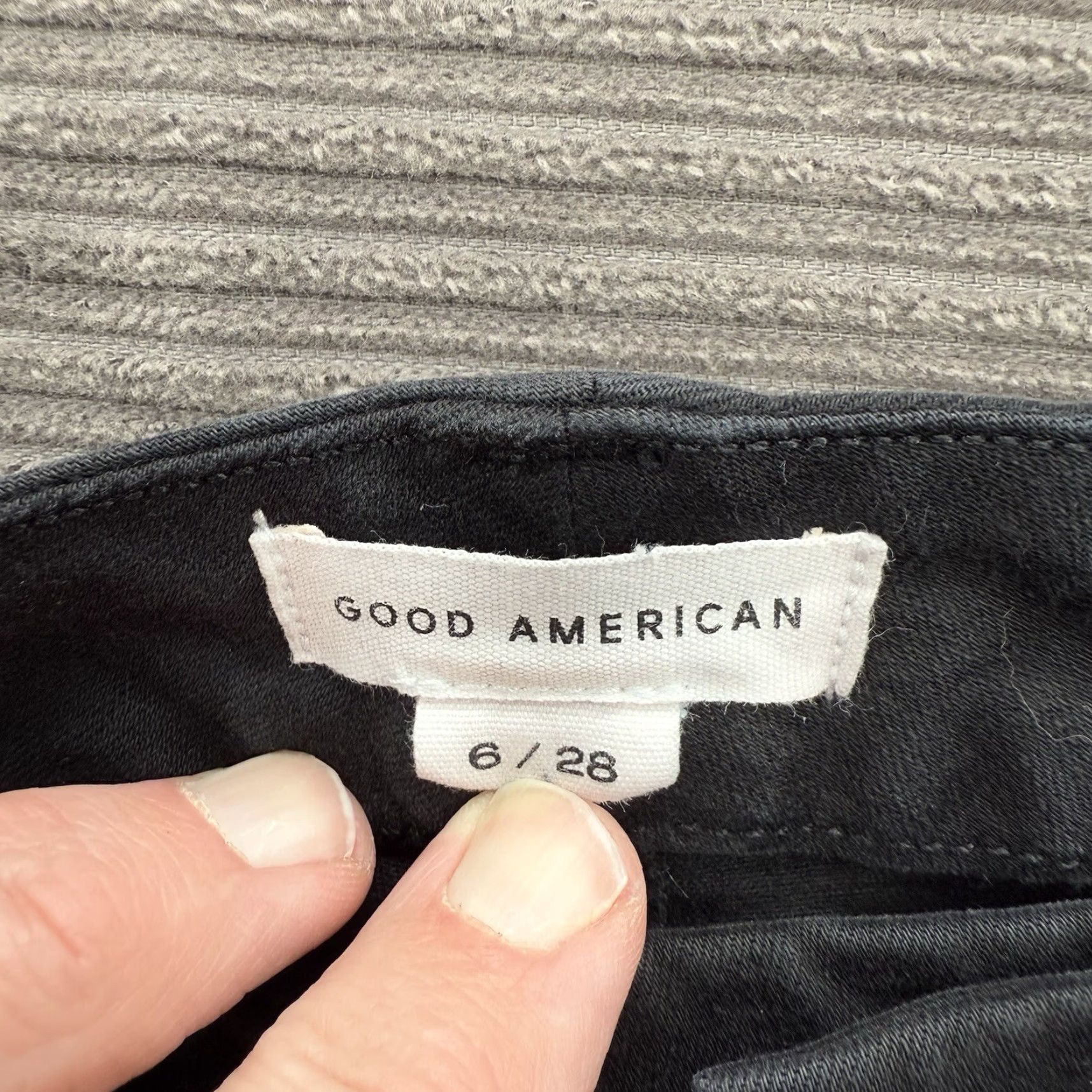 Good American Good American Jeans Women 28 Black Cotton Denim High Rise 90s City College Straight Comfort Rise 27in Inseam Womens Size 28" / US 6 / IT 42 - 3 Thumbnail