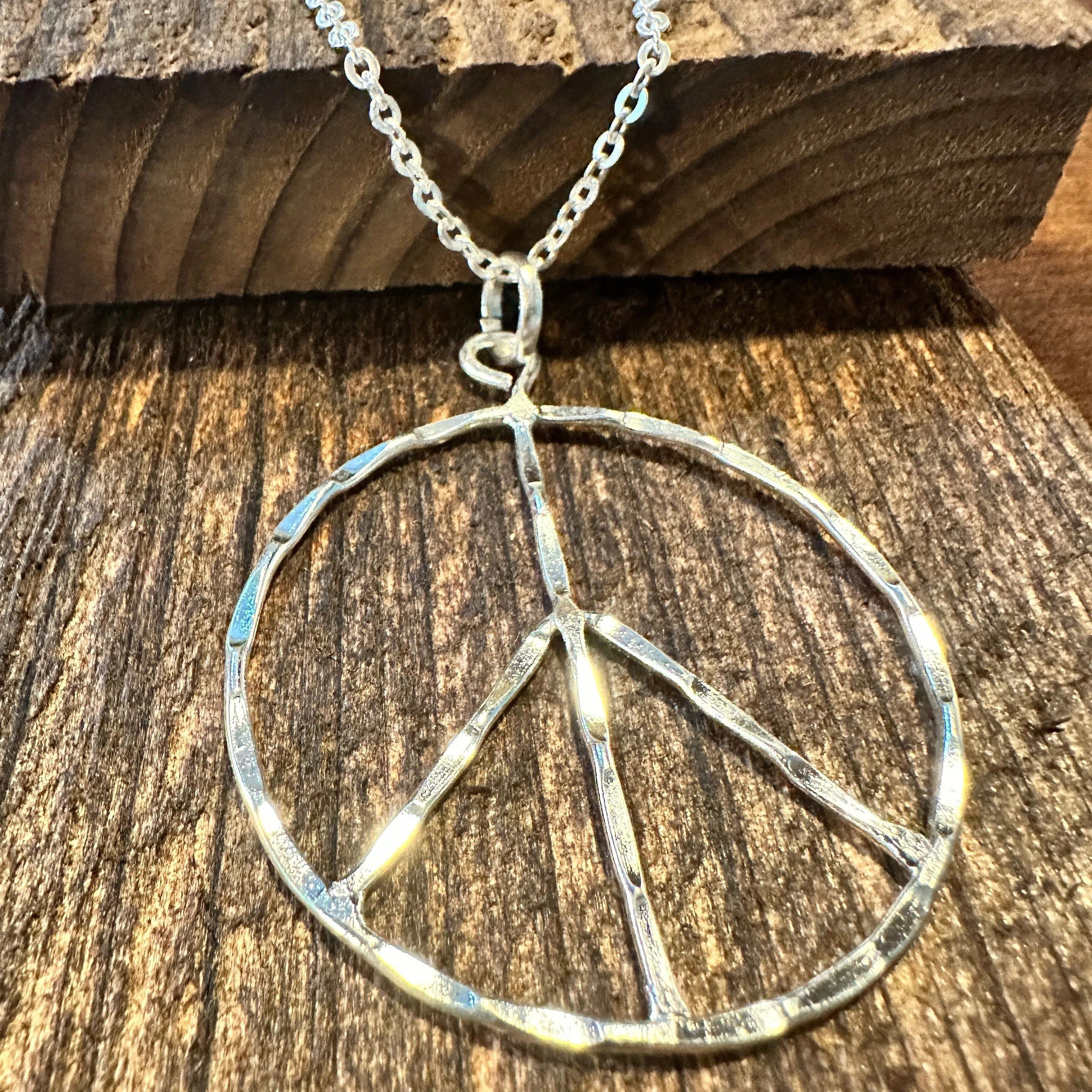 Other Handmade Artesian Hippie Silver Plated Peace Sign Necklace C Size ONE SIZE - 6 Thumbnail