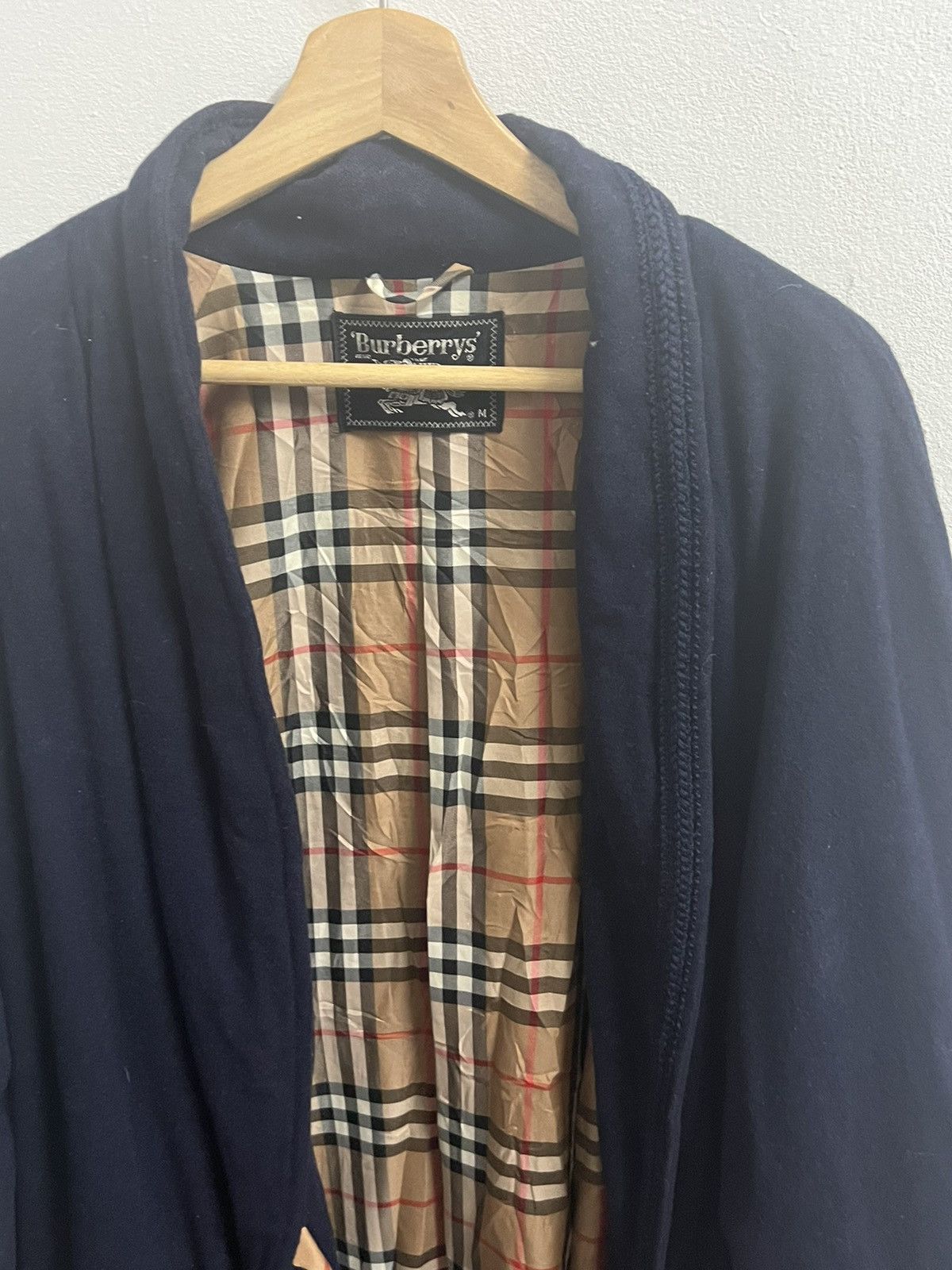Burberry Nova Check blue navy Wool Long Jacket