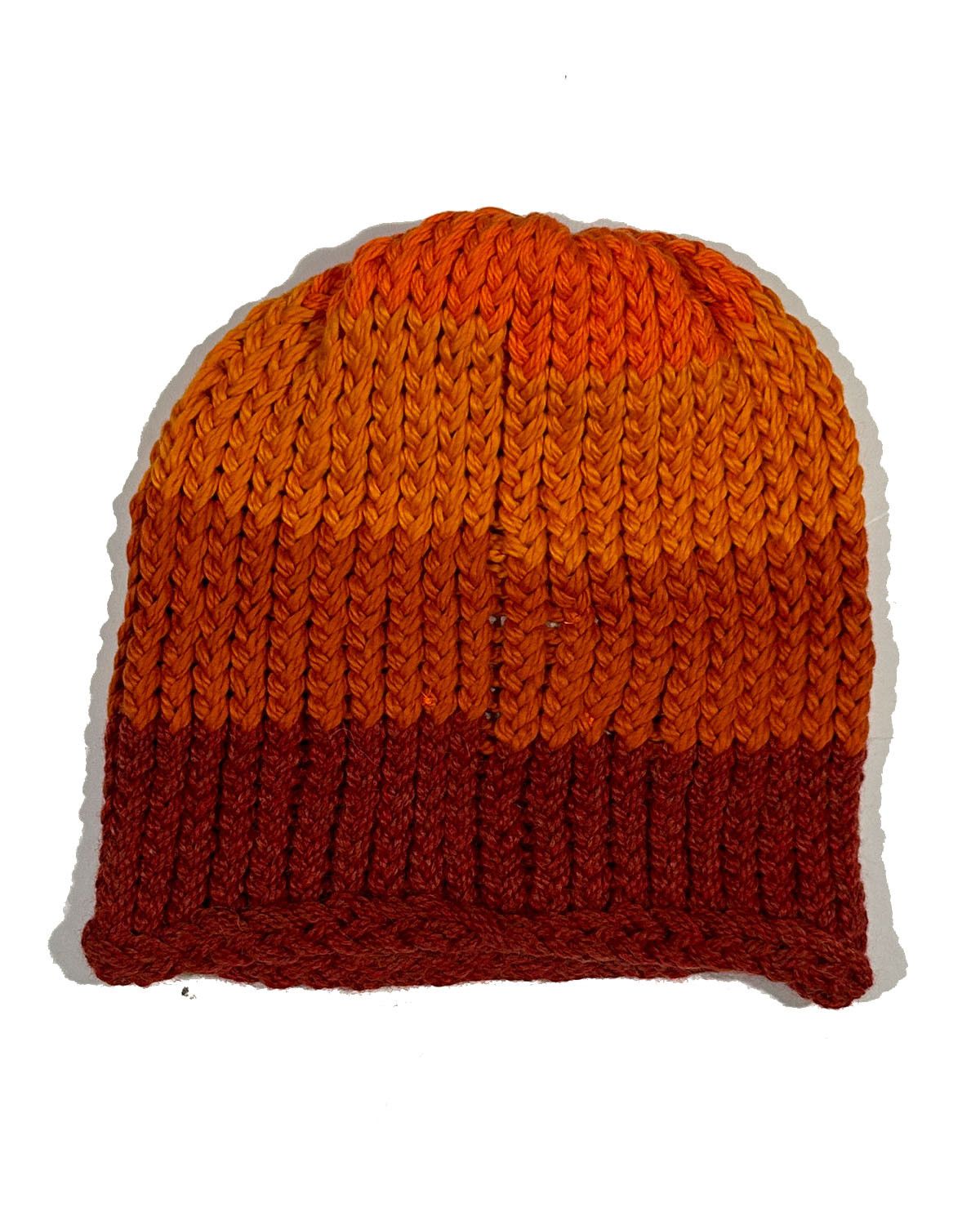 Greg Lauren GREG LAUREN ORANGE KNITTED BEANIE HAT Size ONE SIZE - 3 Thumbnail