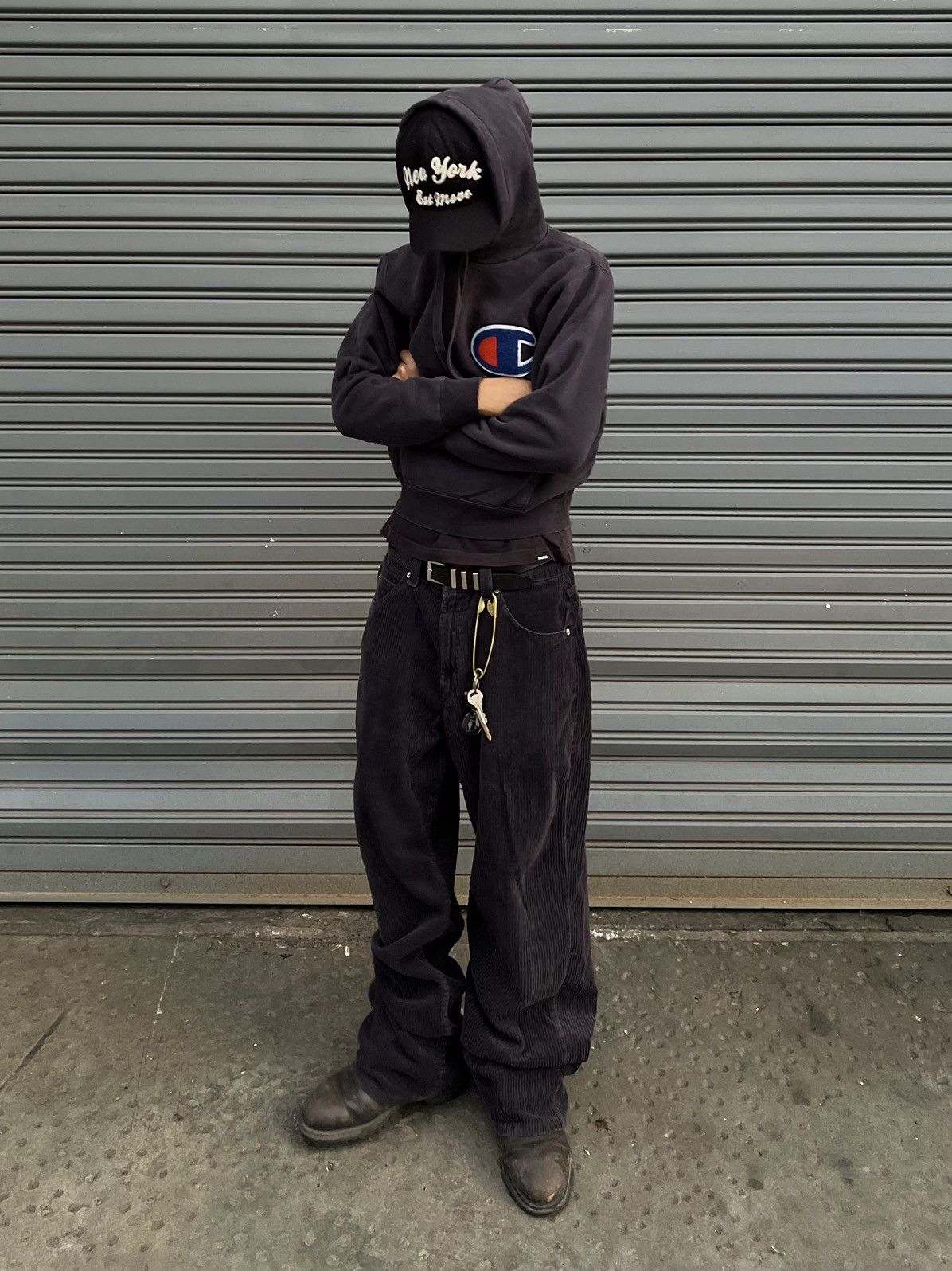 Vintage Vintage Champion Big Logo Hoodie Like Vetements Colap* Size US S / EU 44-46 / 1 - 2 Thumbnail