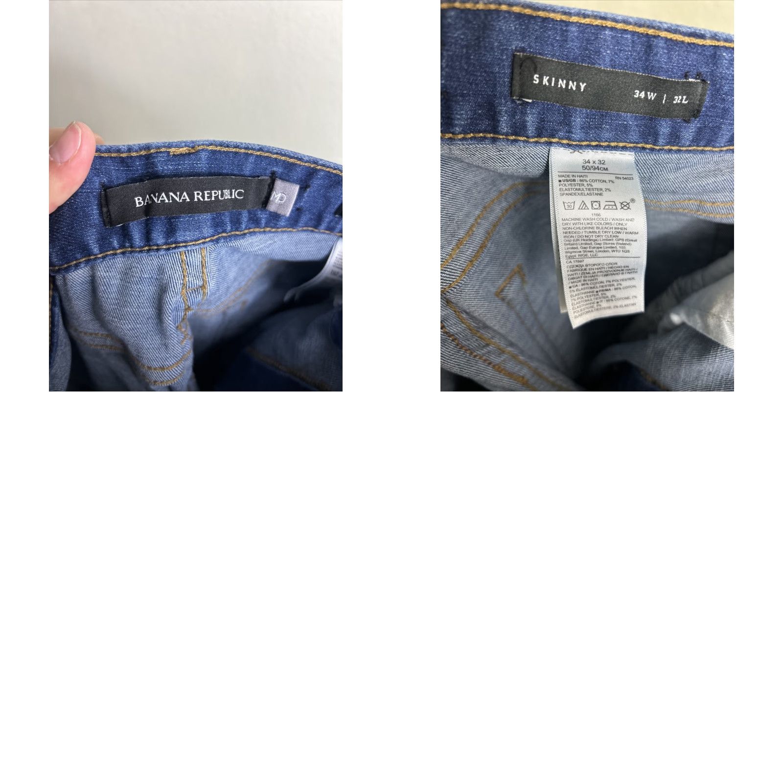 Banana Republic BANANA REPUBLIC Jeans Skinny Leg Dark Wash Blue Denim Men 34x32 Regular Inseam 32" Size US 34 / EU 50 - 9 Thumbnail