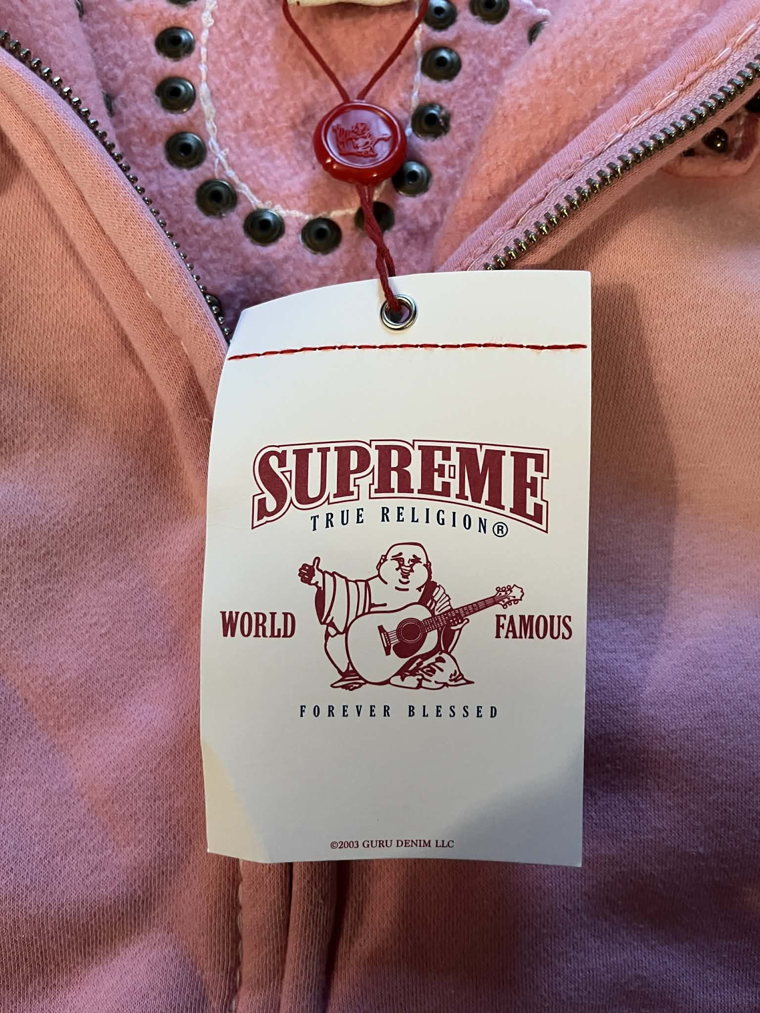 Supreme × True Religion Supreme x True Religion Zip Up Hoodie "Pink" (FW25) Size US M / EU 48-50 / 2 - 7 Thumbnail