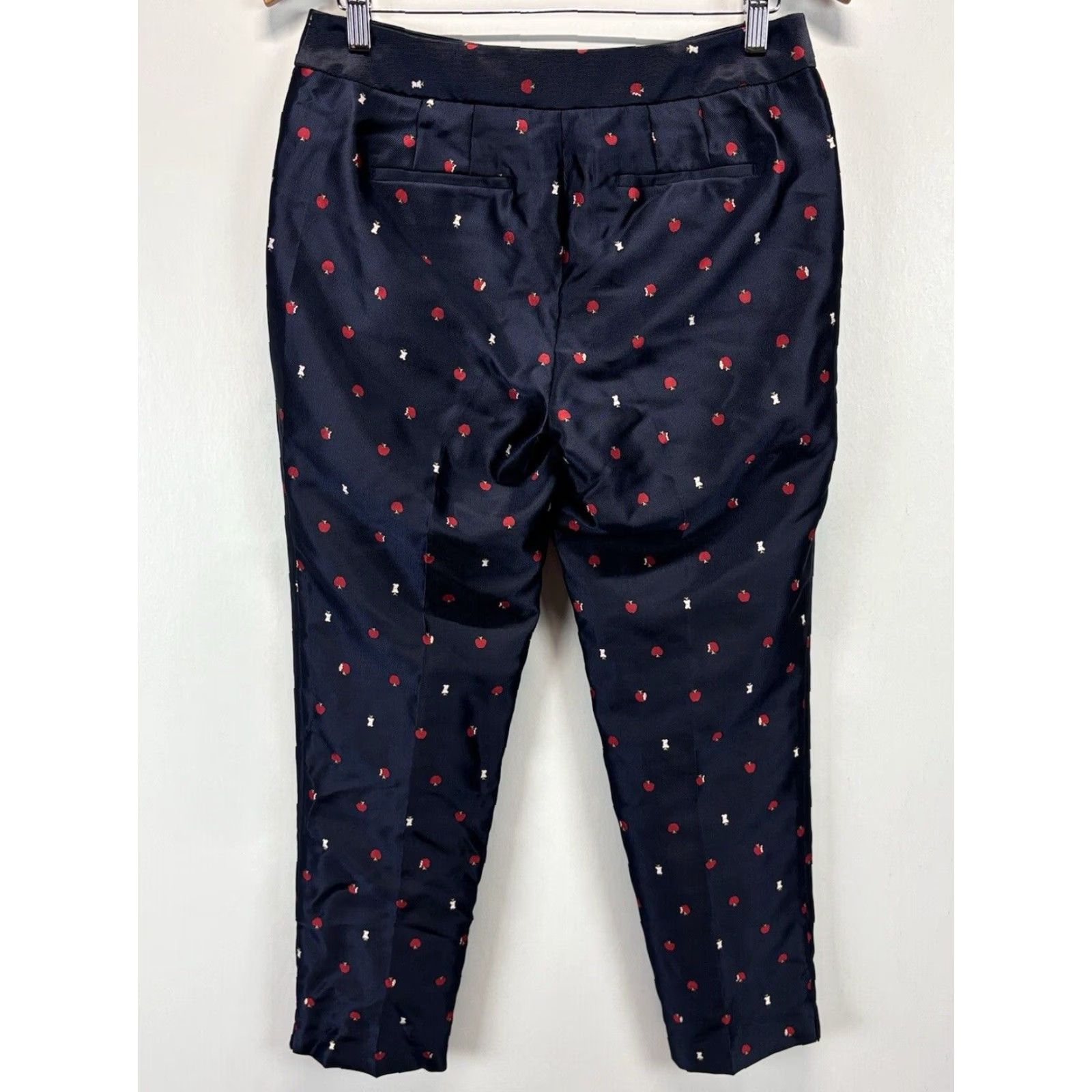 Talbots Talbots NEW! Apple Print Slim Ankle Pants Sz 4 Navy Teacher Size 27" / US 4 / IT 40 - 3 Thumbnail