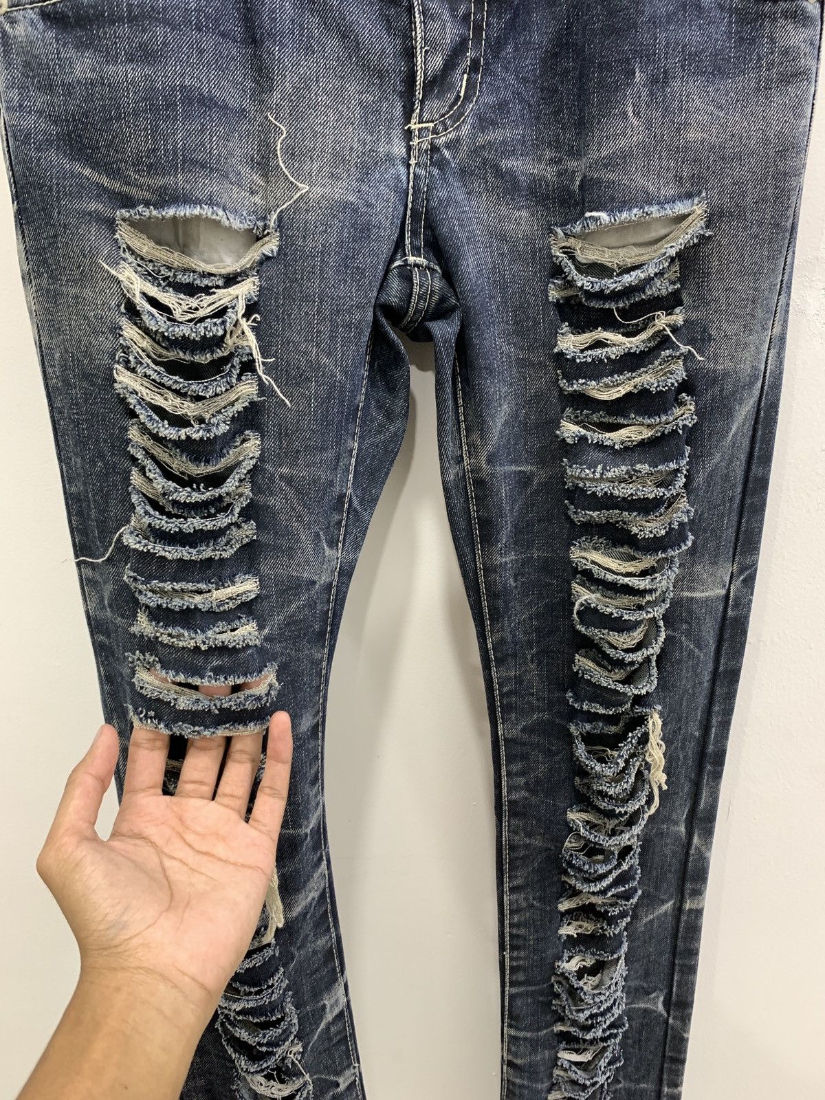 image of Hysteric Glamour x If Six Was Nine Distressed Blade Jeans in Denim, Men's (Size 30)