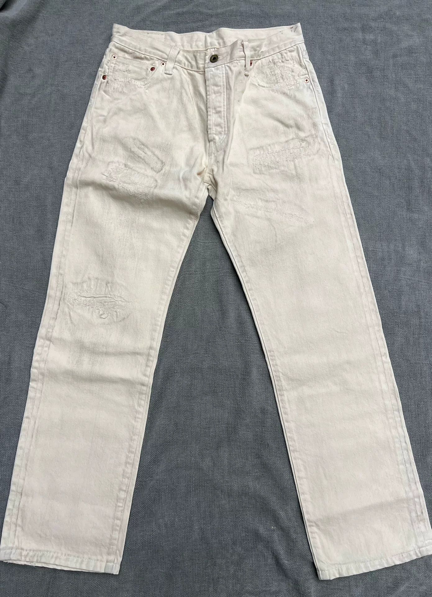 Japanese Brand Old Crow Glad Hand White Denim Pants Size US 26 / EU 42 - 1 Thumbnail