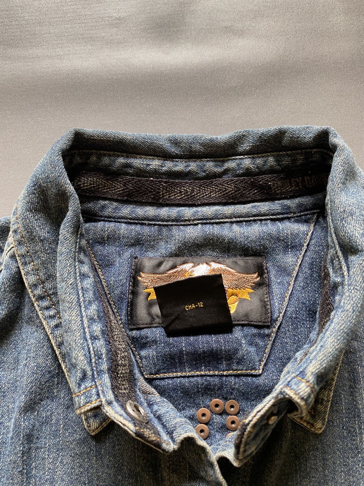 Harley Davidson Harley Davidson Studded Denim Shirt Size XL / US 12-14 / IT 48-50 - 9 Thumbnail