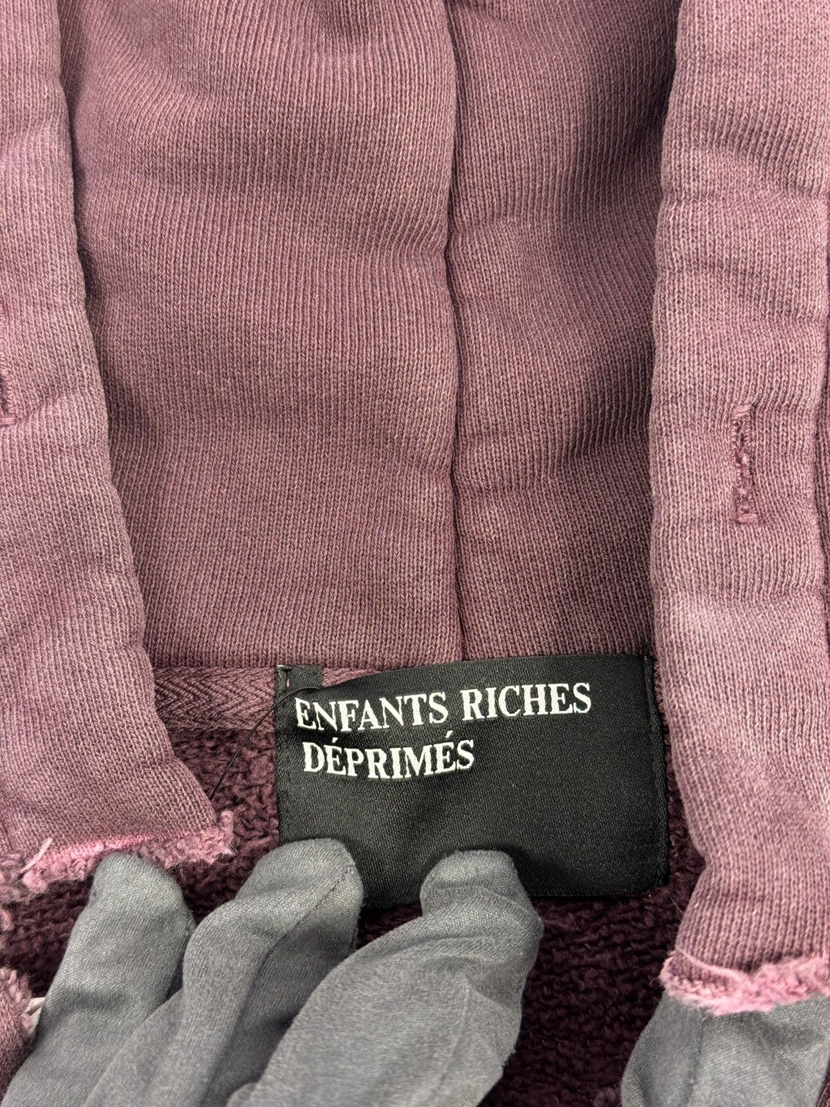 Enfants Riches Deprimes CLASSIC LOGO PRINT DISTRESSED NECK CUT HOODIE Size US XL / EU 56 / 4 - 7 Thumbnail