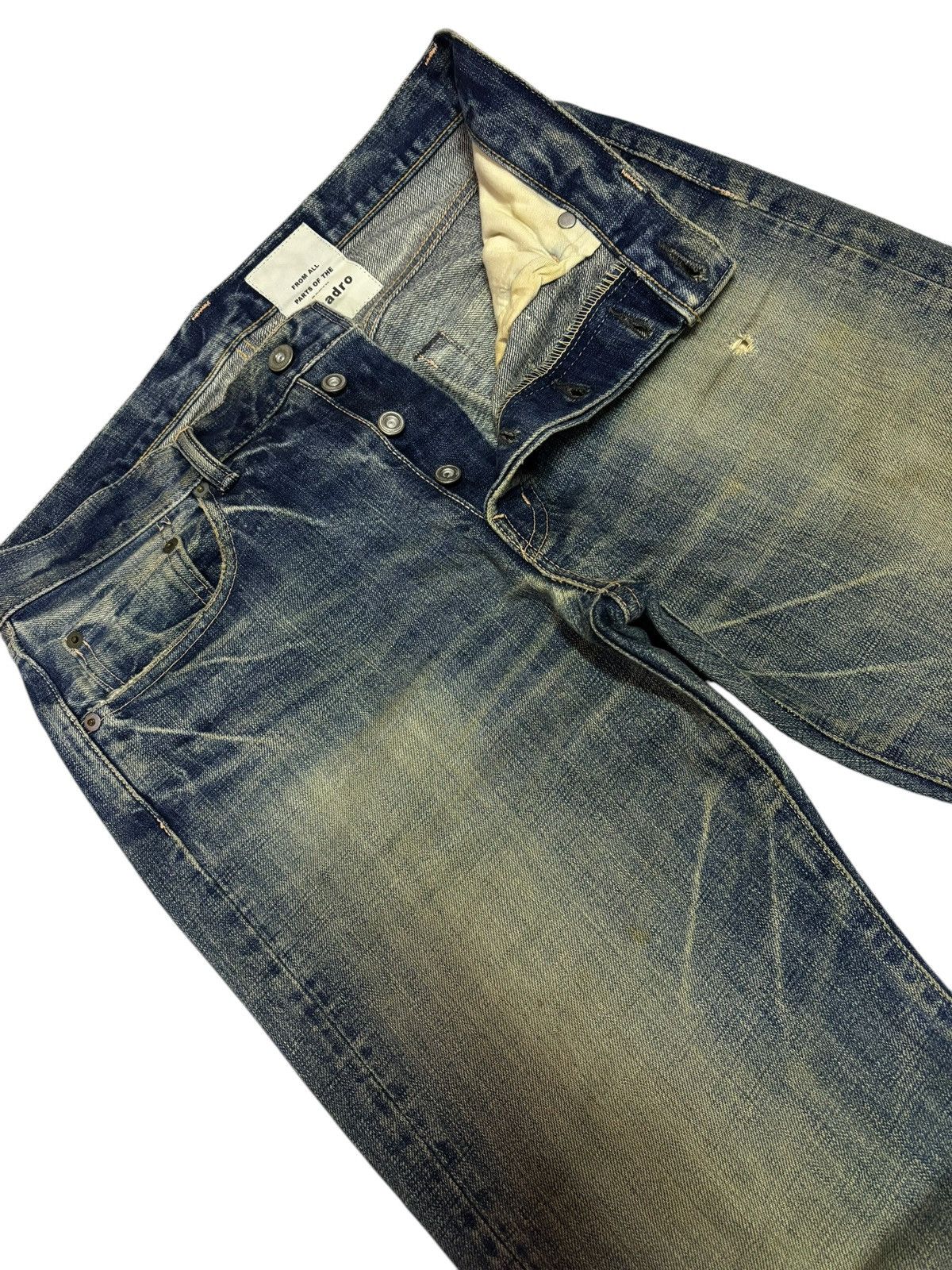 Japanese Brand × Vintage Japan Quadro Mud Washed Distressed Jeans Size US 32 / EU 48 - 3 Thumbnail