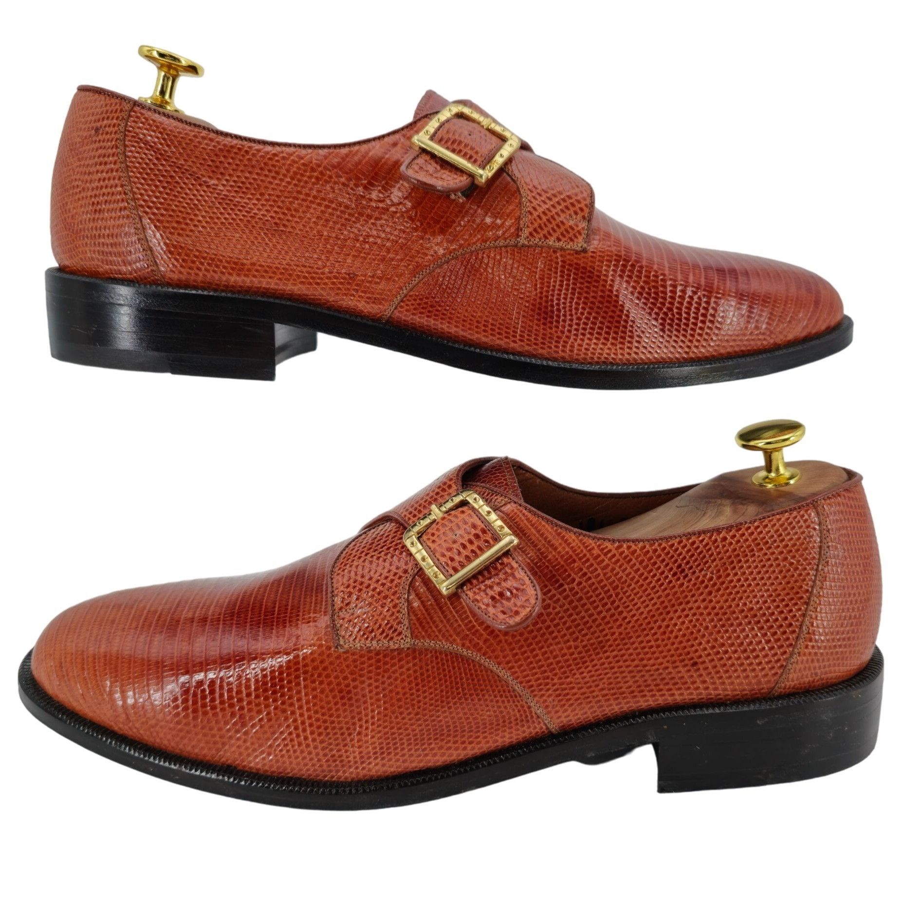 Other NEW Exotic Teju Lizard Monk Strap Loafers Mens 11.5 PALOMINO Size US 11.5 / EU 44-45 - 4 Thumbnail