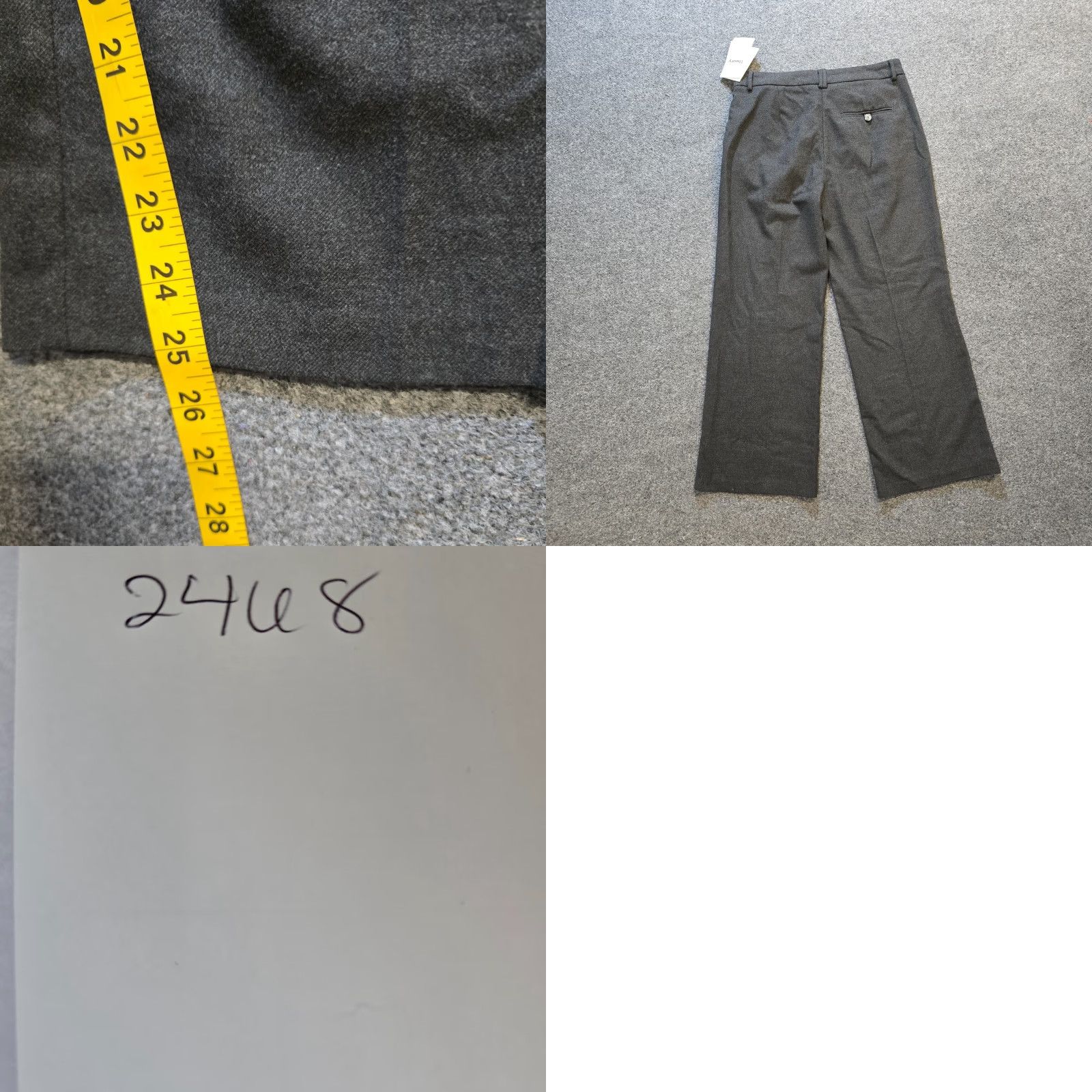 Theory Theory Pants Womens Size 12 Gray Melange Flannel Wide-Leg Crop Capsule Dress Pants Mens Womens Size 34" / US 12 / IT 48 - 8 Thumbnail