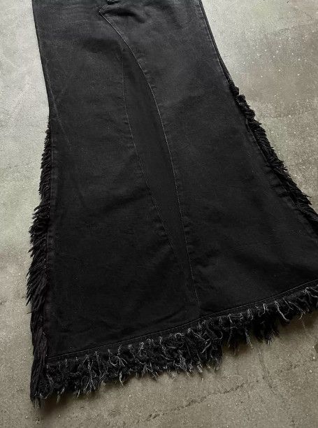 Le Grande Bleu (L.G.B.) L.G.B. (Le Grand Bleu) Fringe Denim Skirt Size 26" / US 2 / IT 38 - 3 Thumbnail