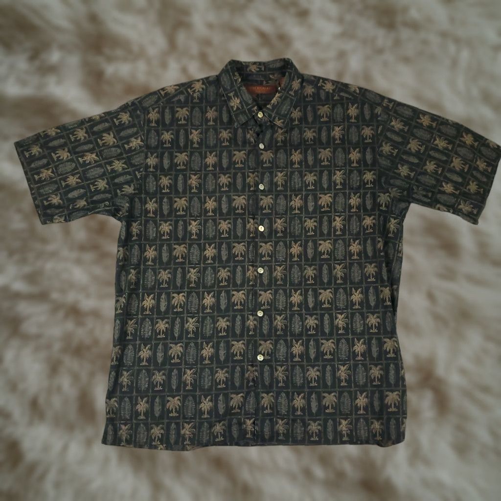 Tori Richard Tori Richard Shirt Mens Large Black Hawaiian Button Up Short Sleeve Geometric Pattern Size US L / EU 52-54 / 3 - 1 Thumbnail