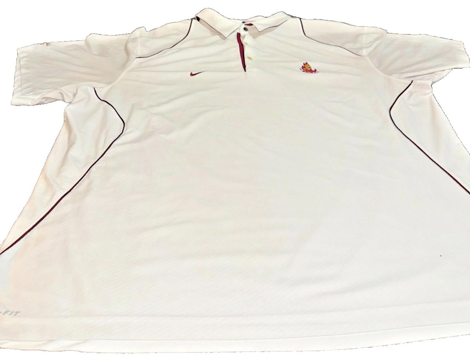 Nike Nike Dri-FIT ASU 2011 Alumni Polo Shirt White/Maroon 2XL Size XXL / US 16-18 / IT 52-54 - 3 Thumbnail