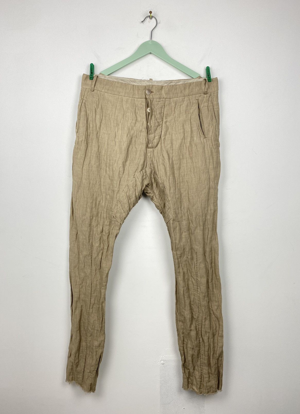image of Avant Garde Masnada Steel Blend Pants Size 36 Like Boris Bidjan Saberi in Beige, Men's