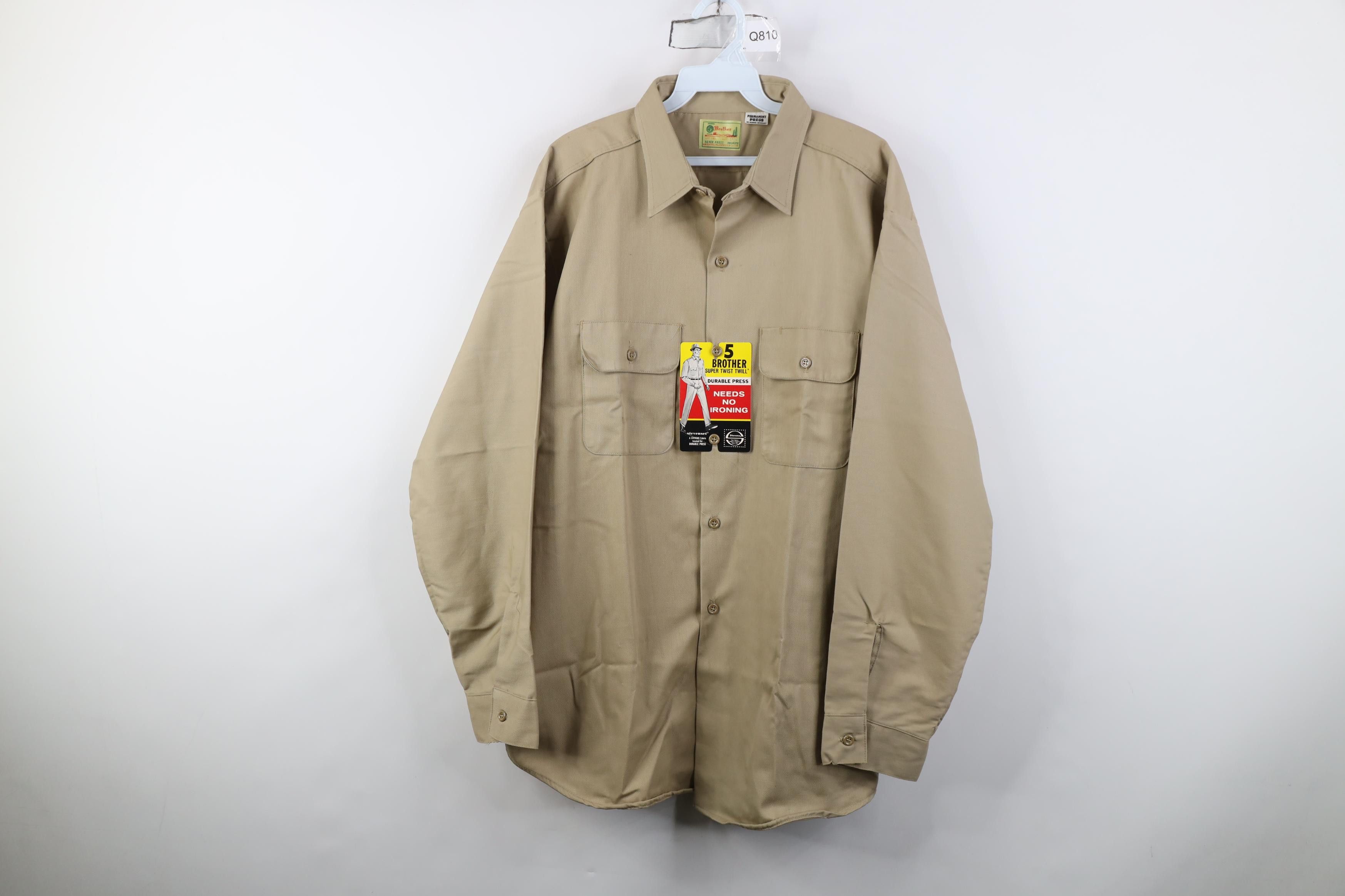 FiveBrother Deadstock Vintage 50s 60s Five Brother Work Button Shirt USA Size US L / EU 52-54 / 3 - 1 Thumbnail