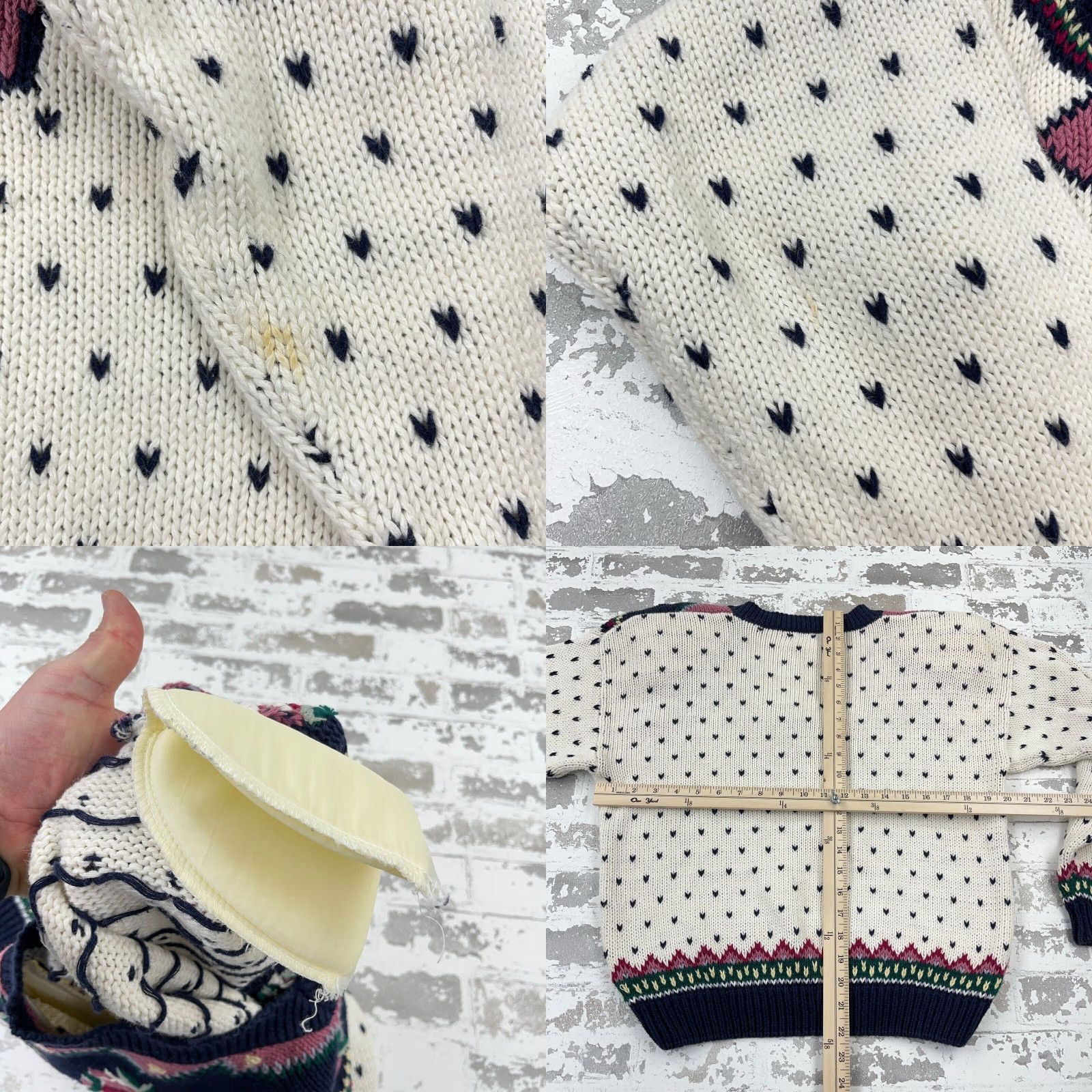 Vintage VINTAGE Margules Sweater Women Medium Nordic Birdseye Cricket Deep V Neck Boho Size M / US 6-8 / IT 42-44 - 8 Thumbnail