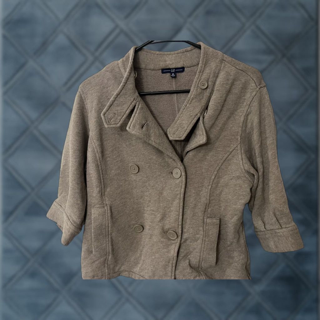 Gap Gap Women's M Brown Pea Coat Cardigan Style Coat Brown M Women Vintage? Size M / US 6-8 / IT 42-44 - 1 Thumbnail