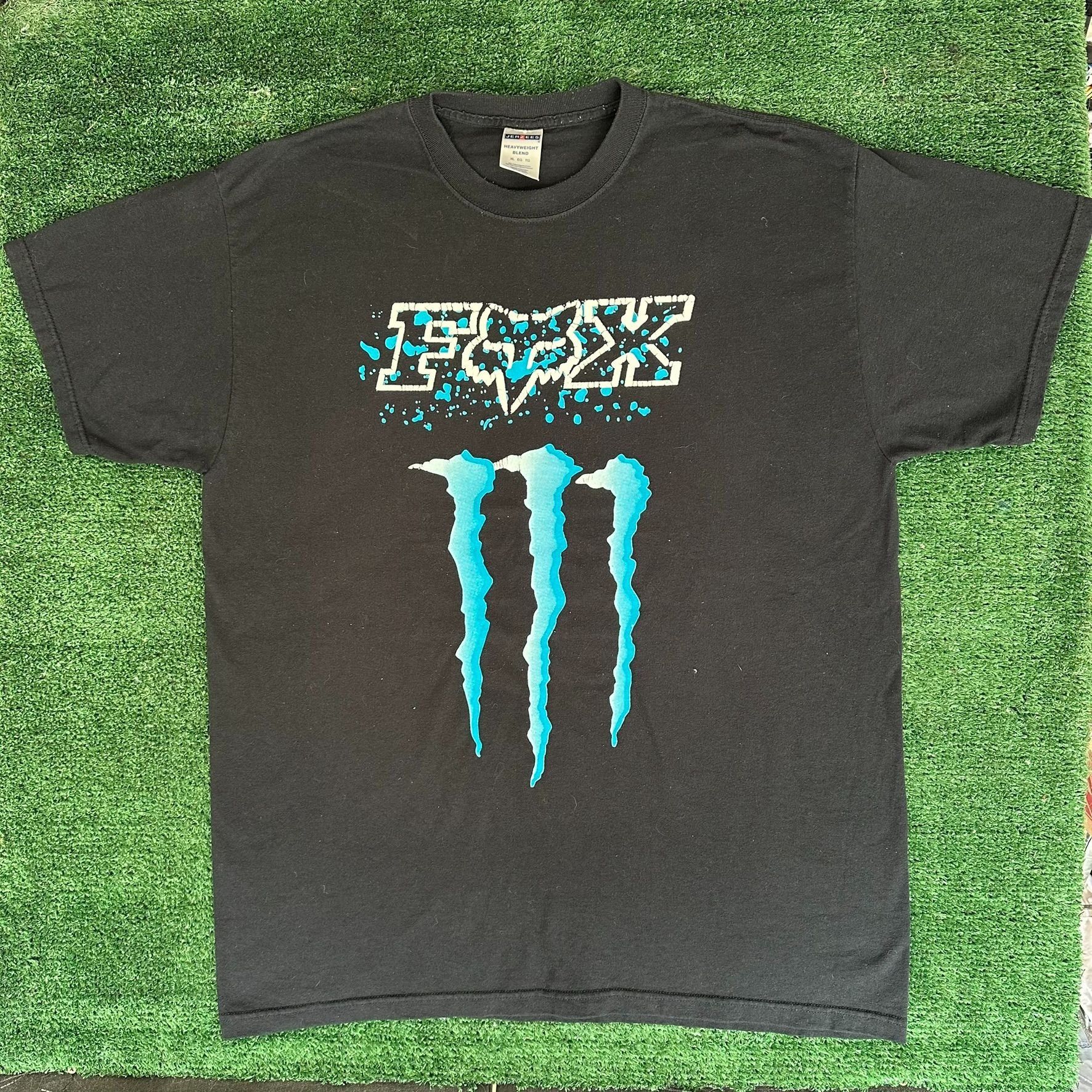 Fox Racing Vintage Fox Racing Monster Energy T-Shirt Y2K MotoX BMX Skat Size US XL / EU 56 / 4 - 1 Thumbnail