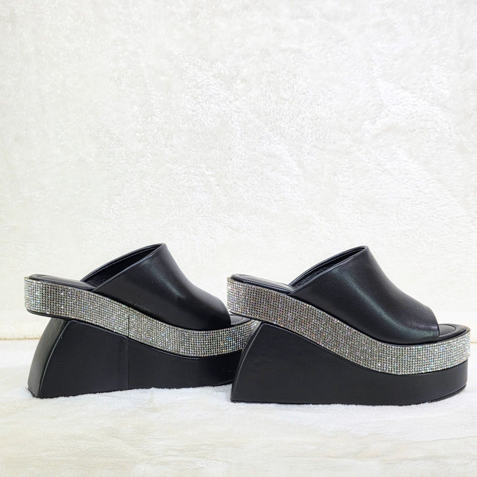 Other Artsy 4.5" Wedge Slip On 2.25" Platform Sandals With Rhinest Size US 7 / IT 37 - 2 Thumbnail