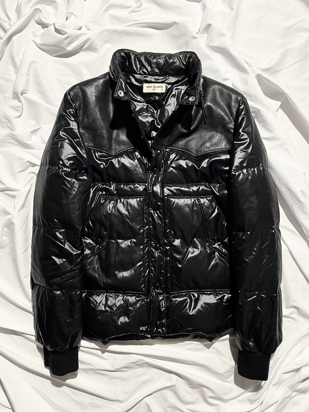 Hedi Slimane × Saint Laurent Paris Saint Laurent Paris FW2013 Leather Glossy Puffer By Hedi Size US M / EU 48-50 / 2 - 2 Thumbnail