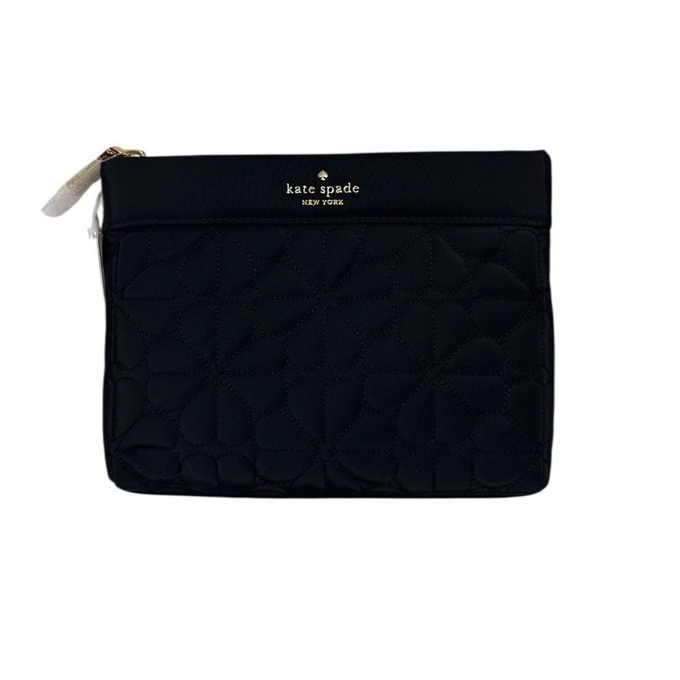 Kate Spade Kate Spade Spade Flower Quilted Cosmetic Pouch Black Size ONE SIZE - 1 Thumbnail