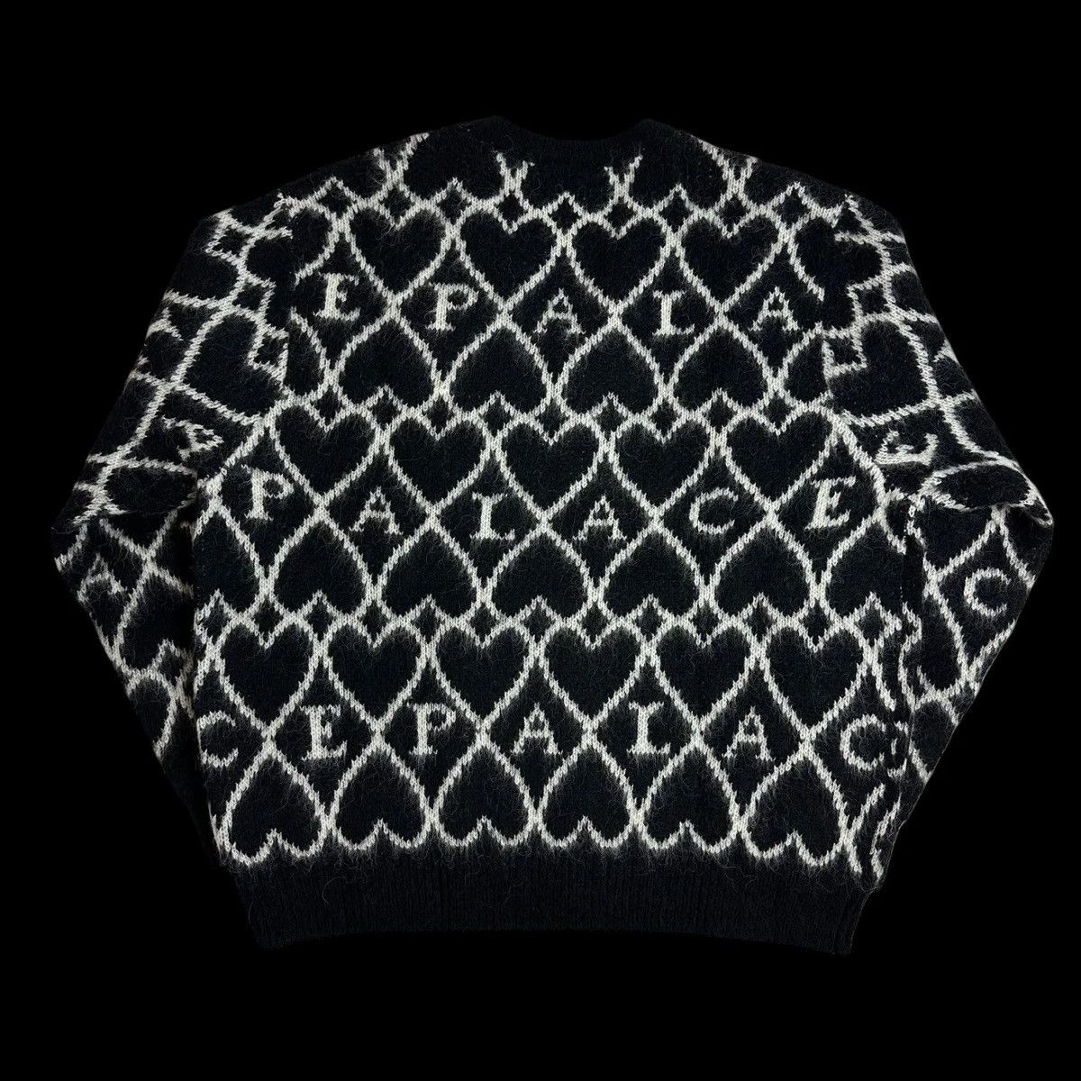 Palace 2025 palace hairy hearts knit cardigan black grunge cobain Size US XL / EU 56 / 4 - 3 Thumbnail