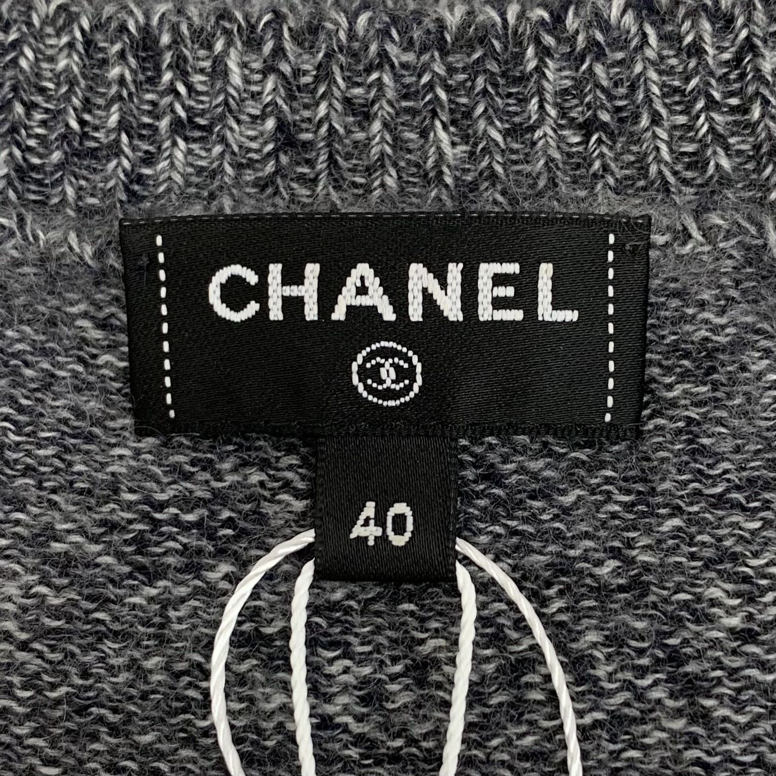 Chanel Chanel Cashmere Knit Sweater Dark Grey (40) Size S / US 4 / IT 40 - 6 Thumbnail