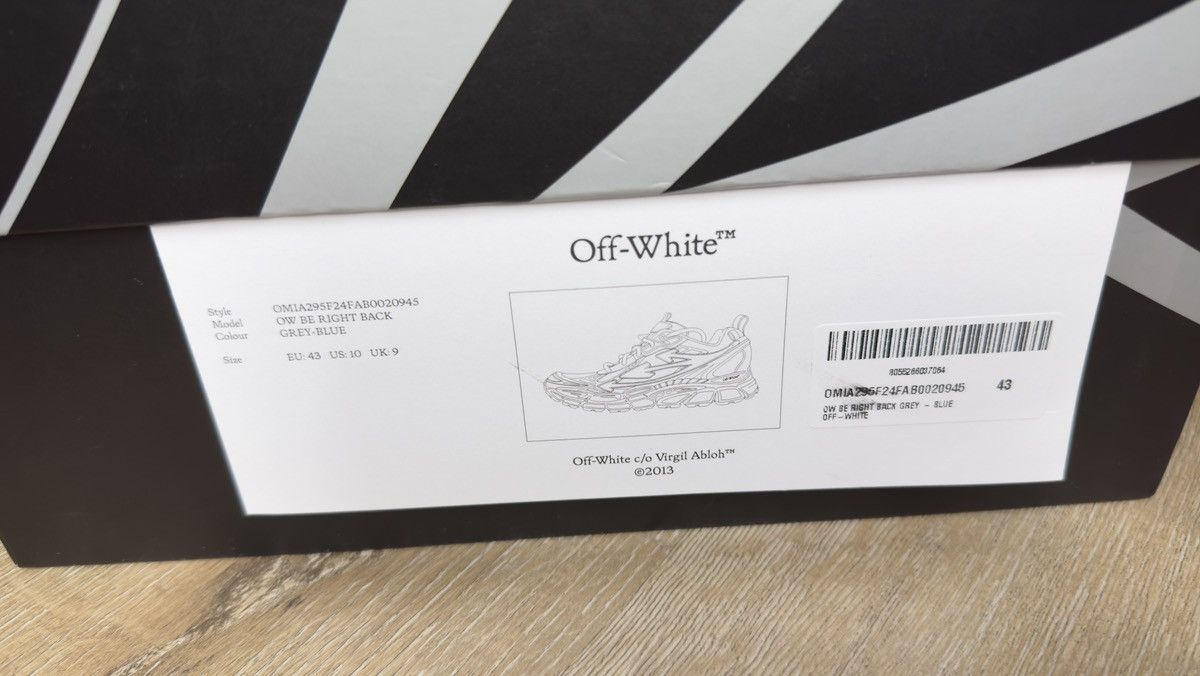 Off-White Be Right Back Sneaker Size US 10.5 / EU 43-44 - 11 Thumbnail
