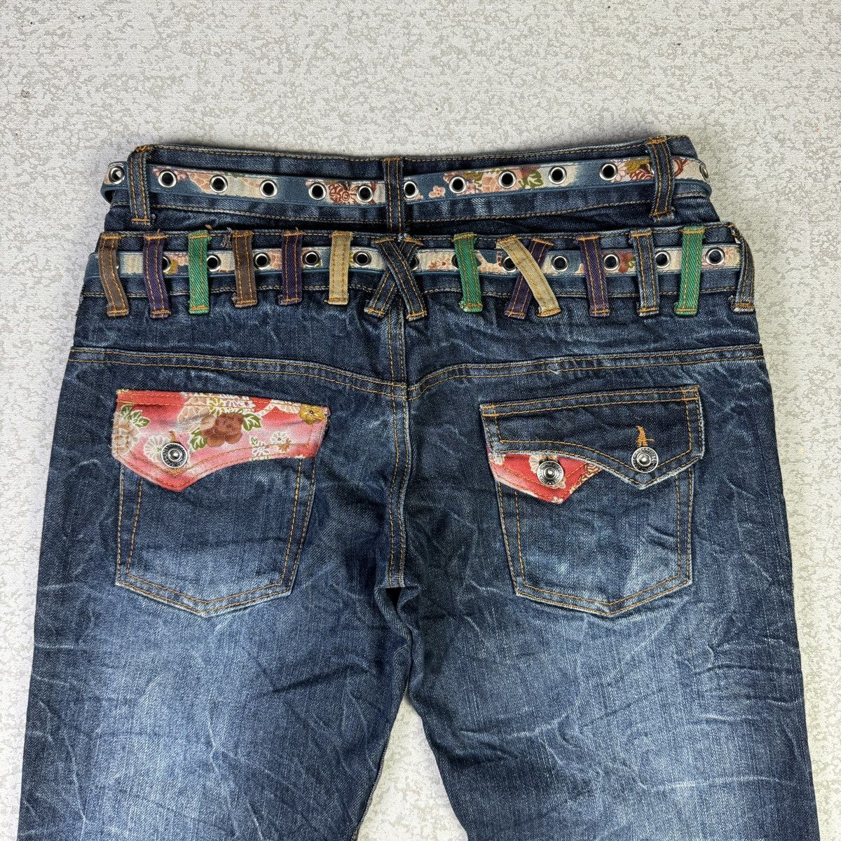 14th Addiction × If Six Was Nine × Japanese Brand Nylaus Distressed Double Waist Jeans Size US 30 / EU 46 - 9 Thumbnail