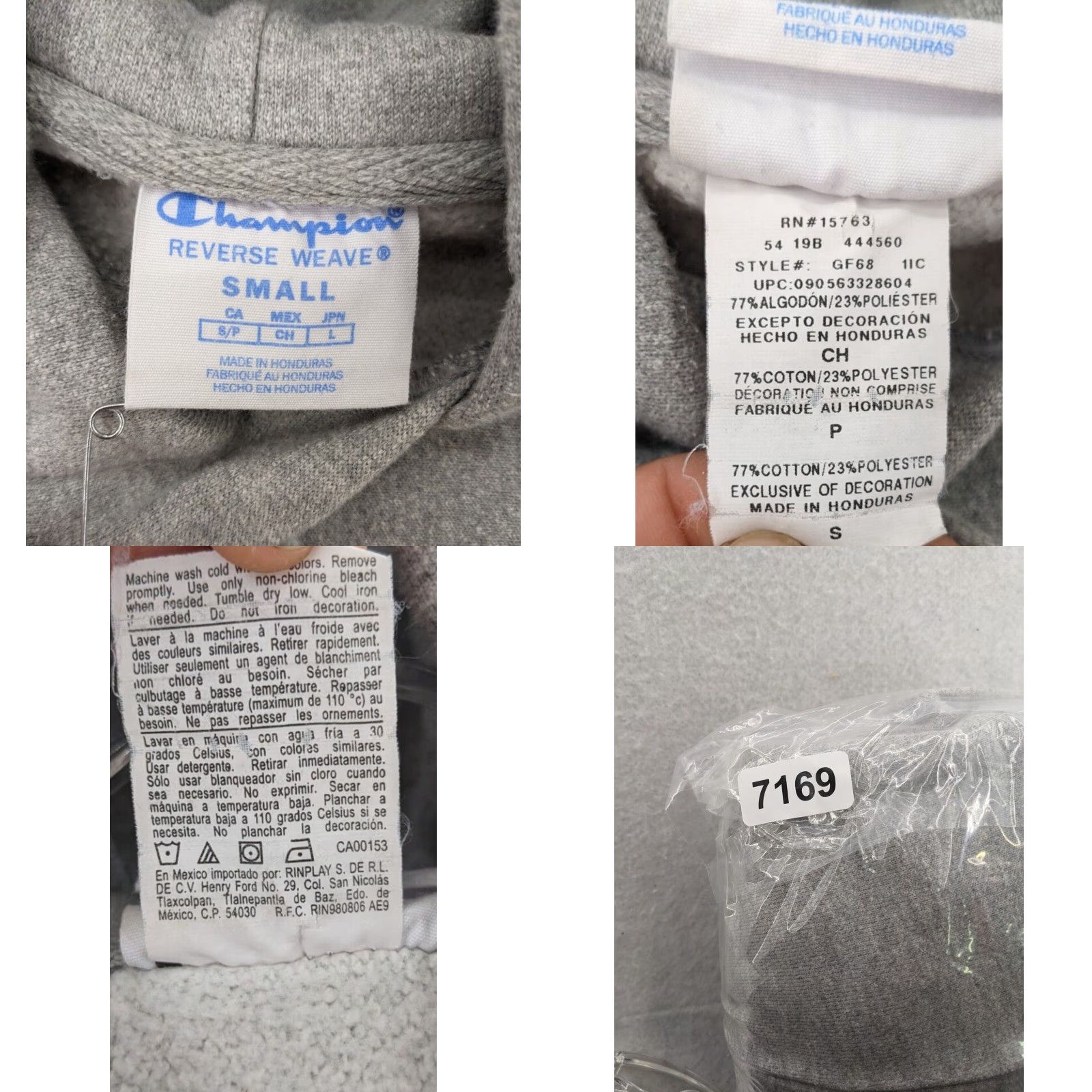 Champion Champion Hoodie Mens Small Gray Sweatshirt Long Sleeve Reverse Weave Size US S / EU 44-46 / 1 - 8 Thumbnail