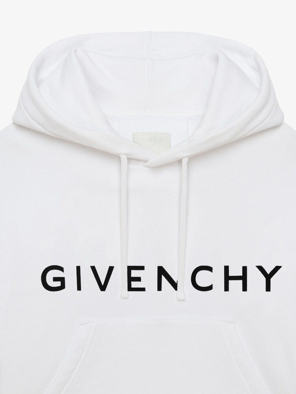 Givenchy o1srvl11e0525 Archetype Cropped Hoodie in Fleece in White Size L / US 10 / IT 46 - 5 Thumbnail