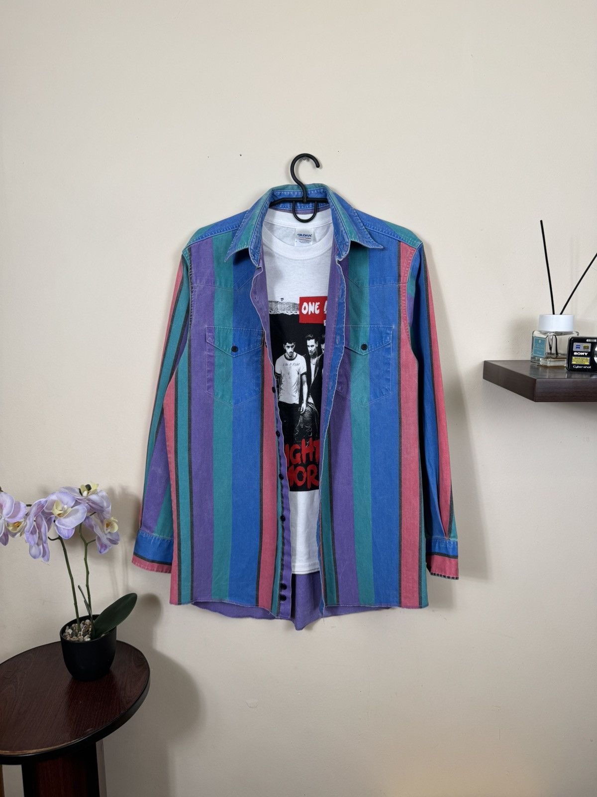Vintage VTG Wrangler brushpopper multi bold stripe shirt 15.5 - 33 Size US M / EU 48-50 / 2 - 1 Thumbnail